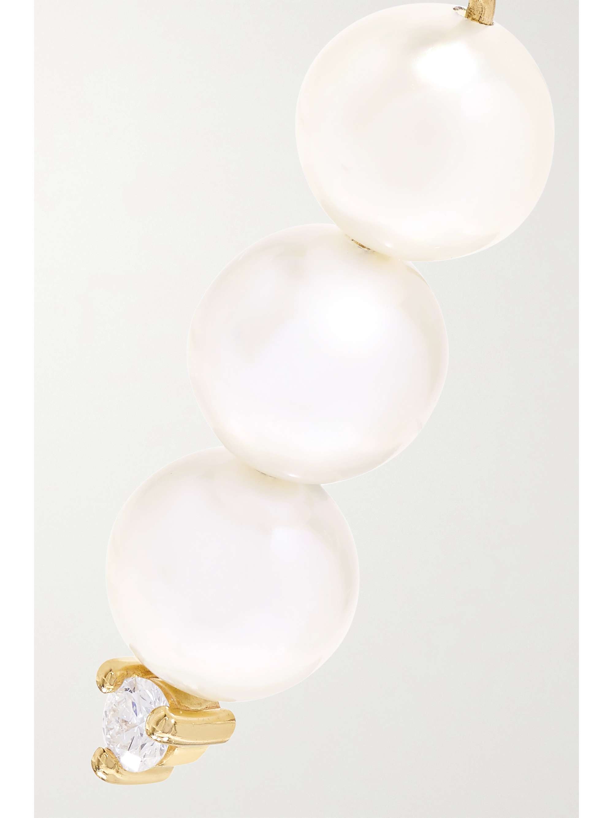 MIZUKI 14-karat gold, pearl and diamond earrings