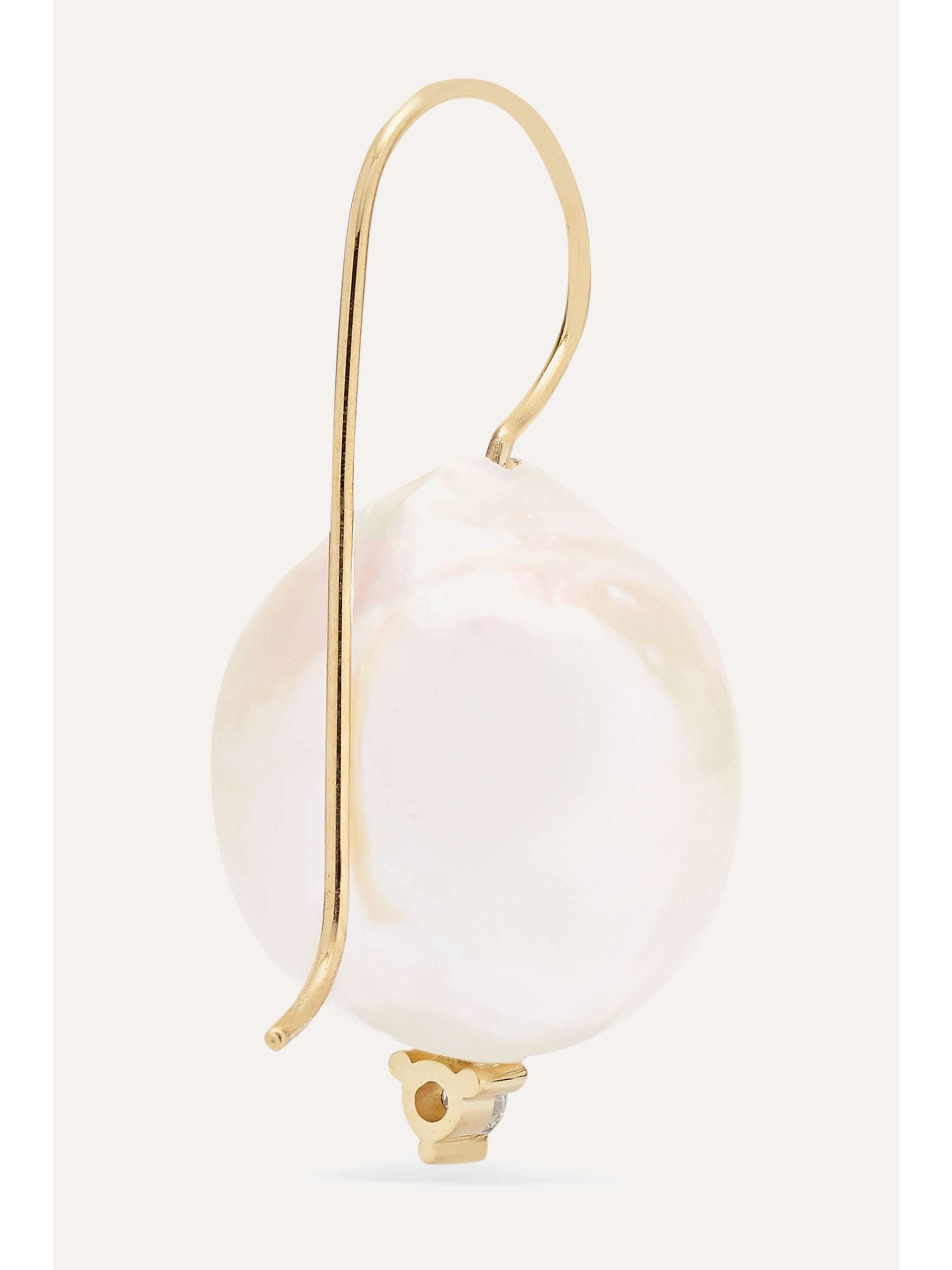 MIZUKI 14-karat gold, pearl and diamond earrings