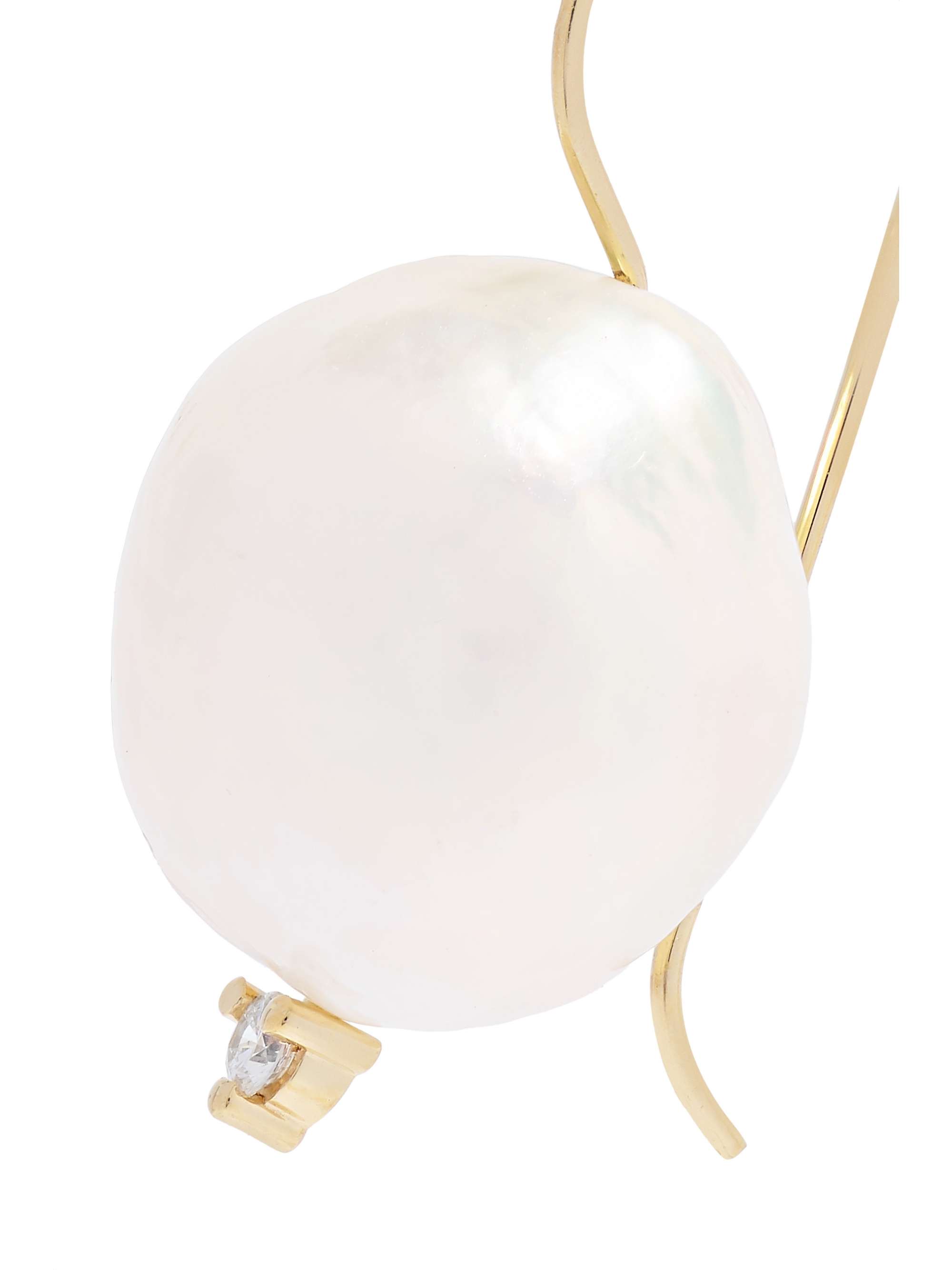 MIZUKI 14-karat gold, pearl and diamond earrings