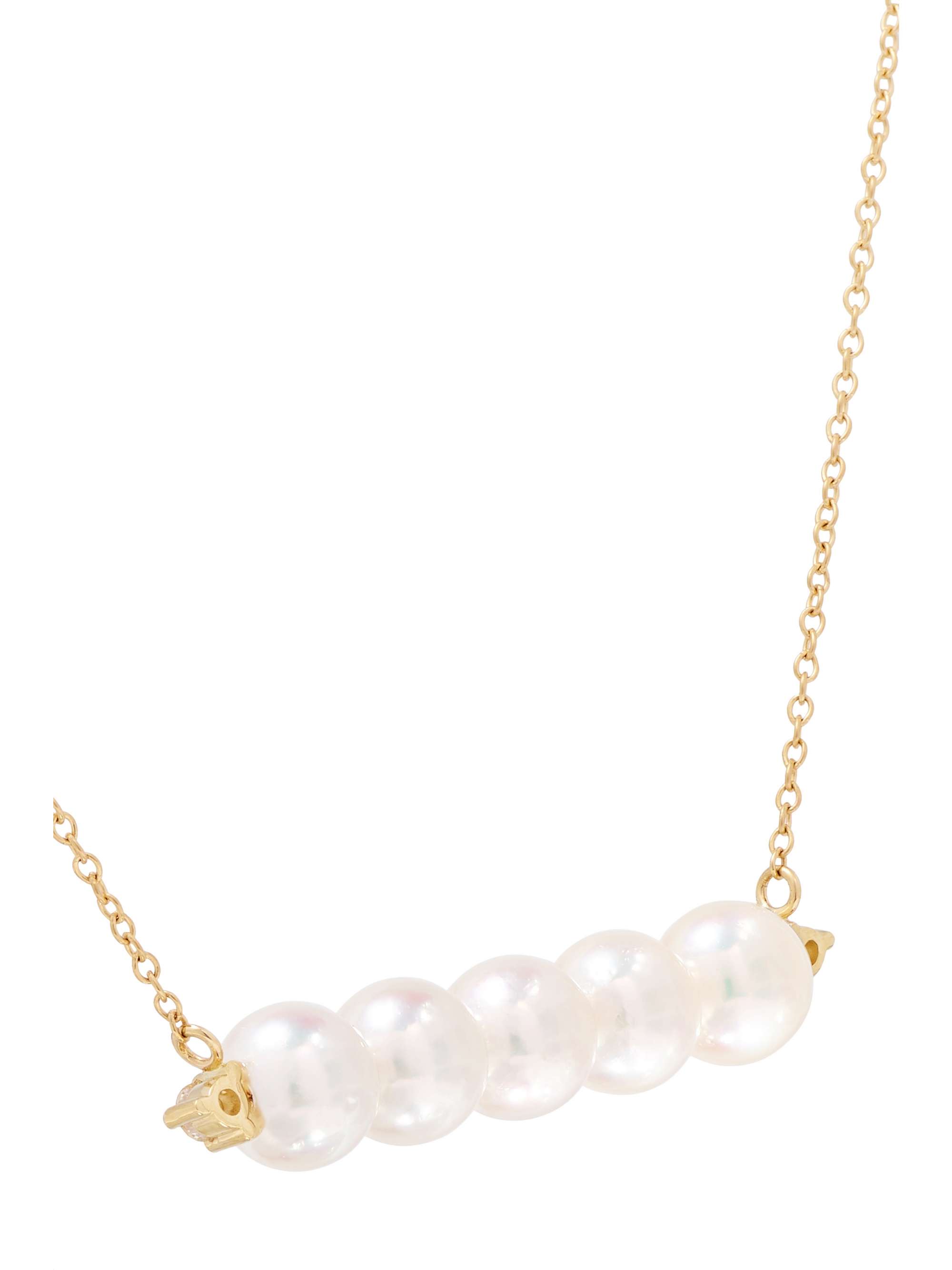 MIZUKI 14-karat gold, pearl and diamond necklace