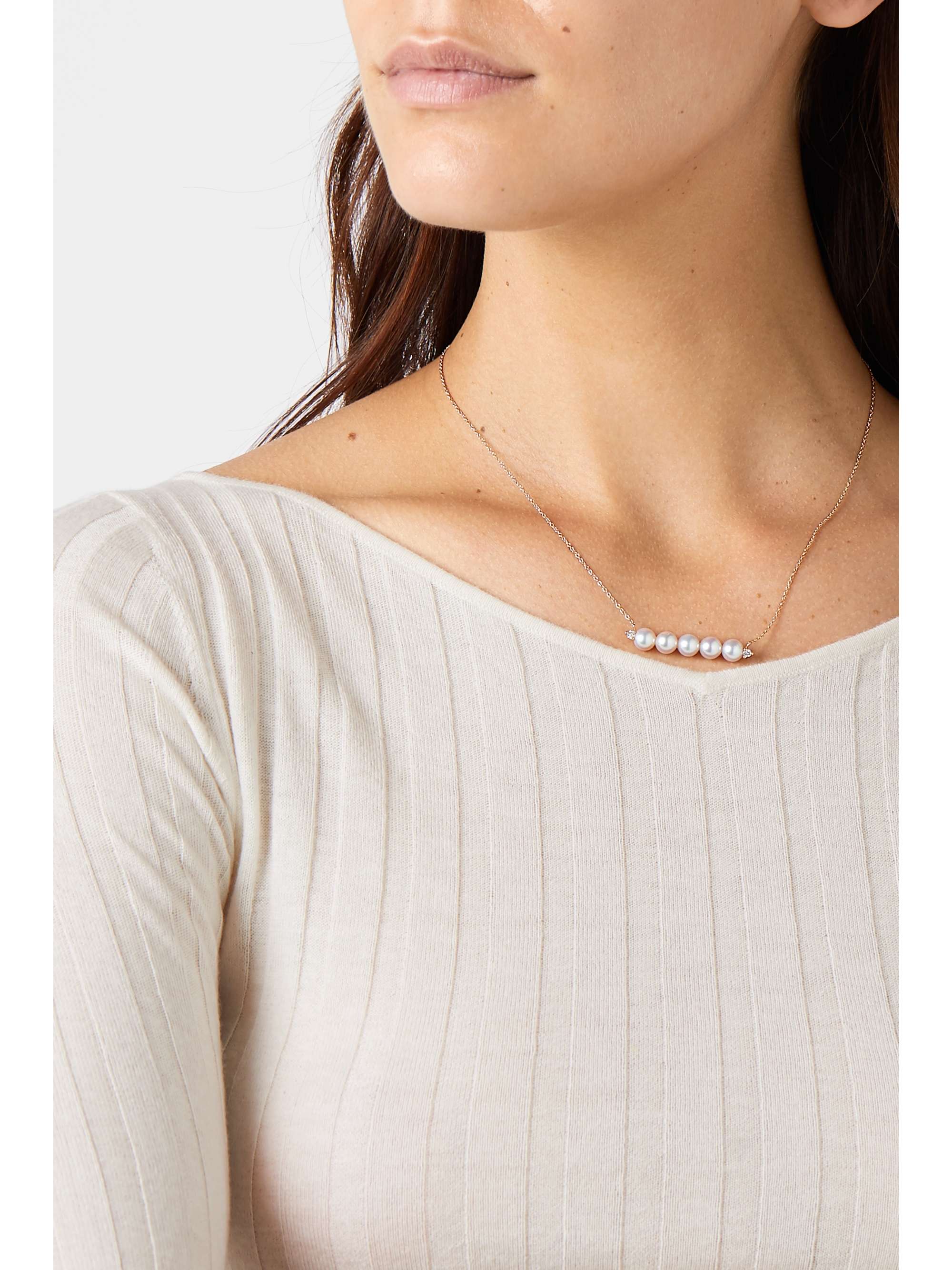MIZUKI 14-karat gold, pearl and diamond necklace