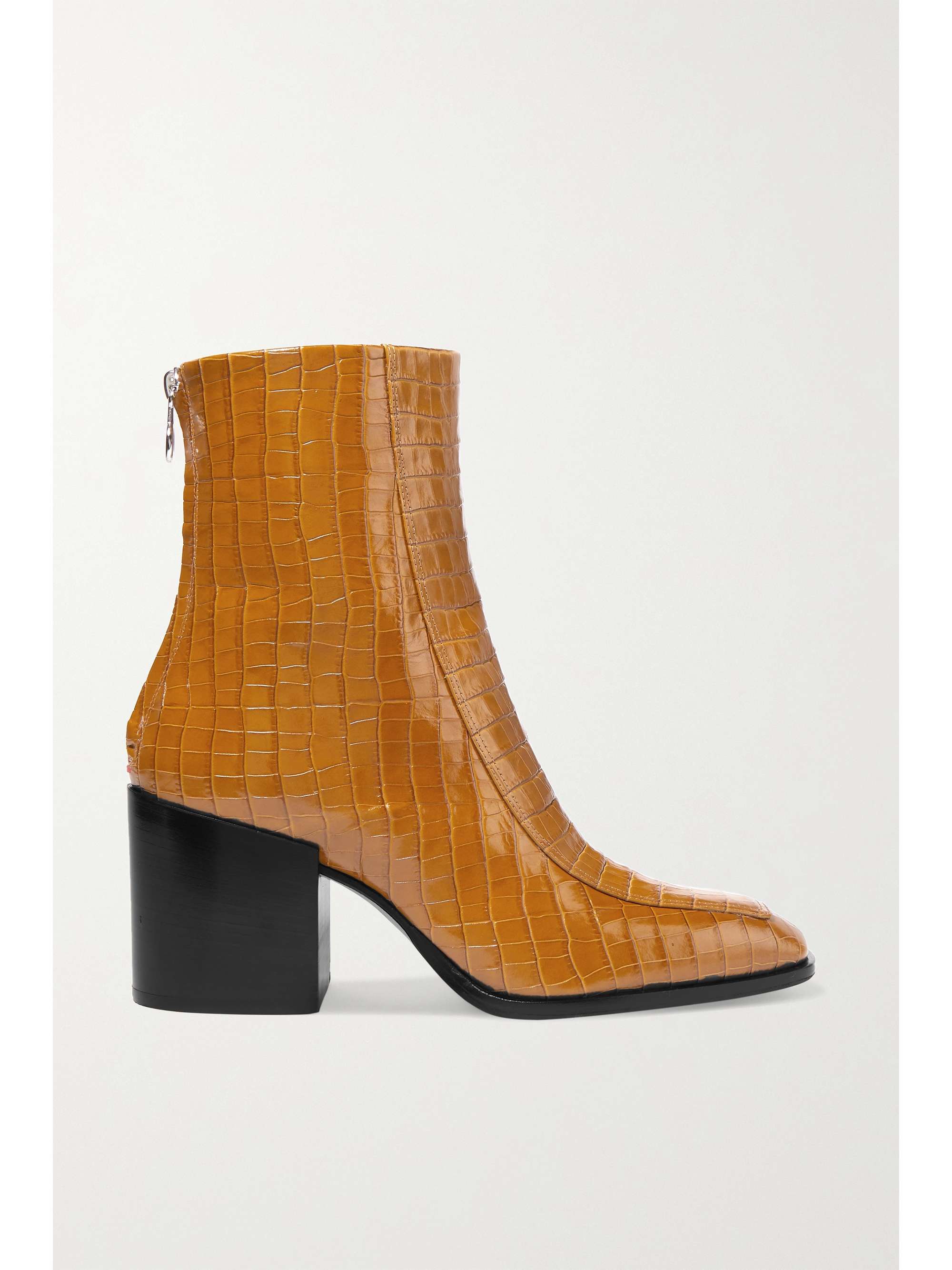 mustard leather ankle boots