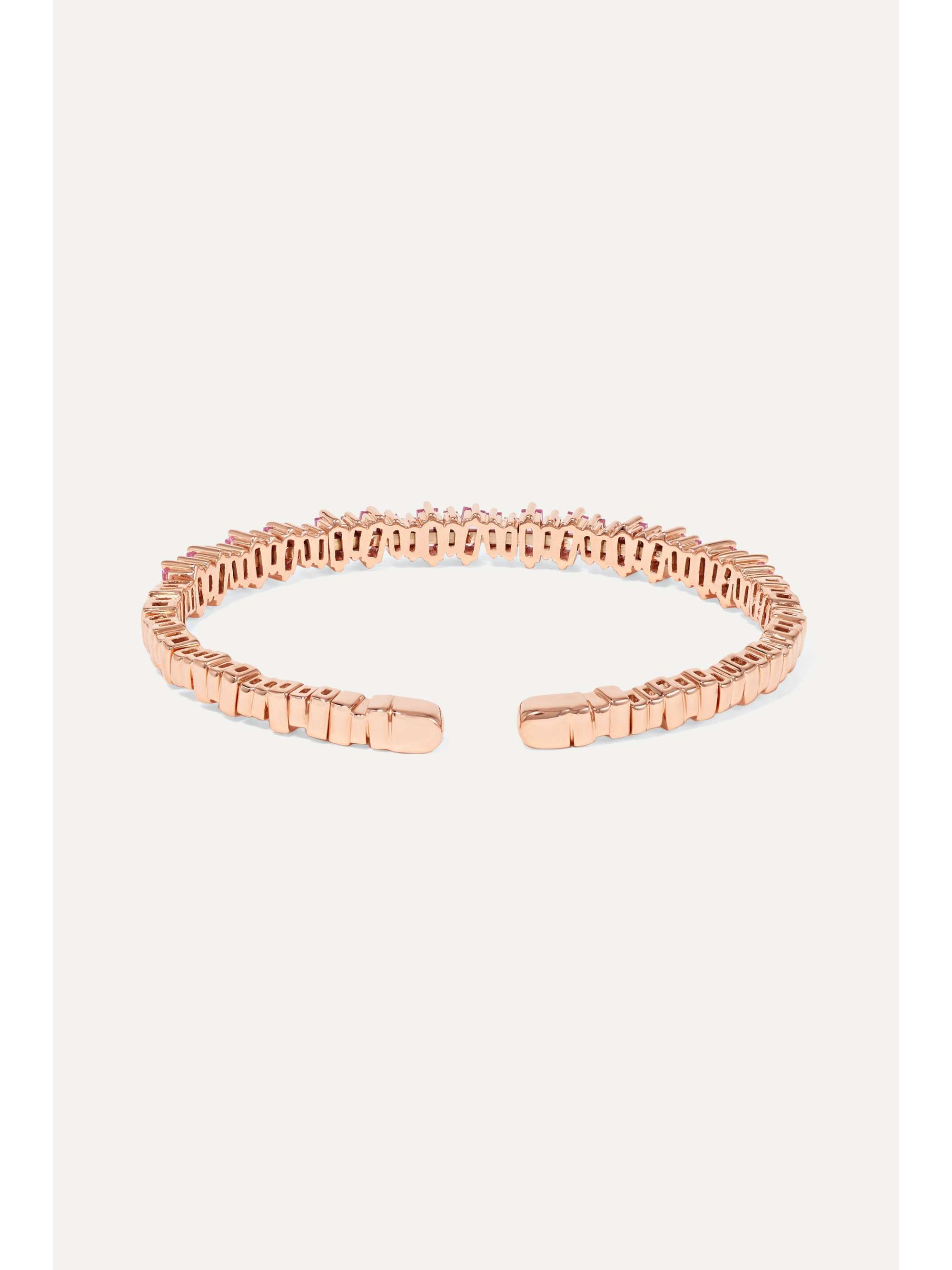 SUZANNE KALAN 18-karat rose gold, sapphire and diamond cuff