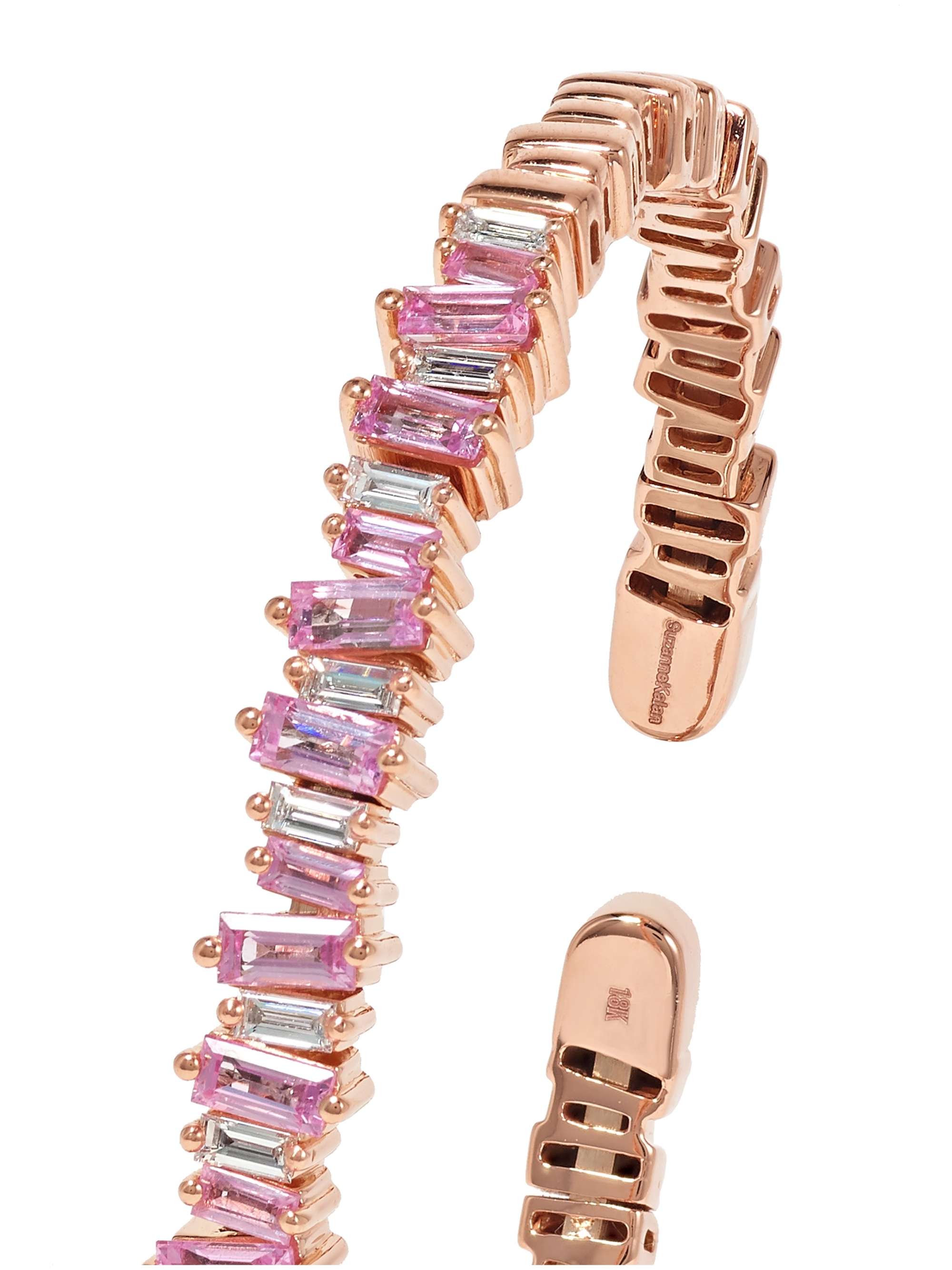 SUZANNE KALAN 18-karat rose gold, sapphire and diamond cuff