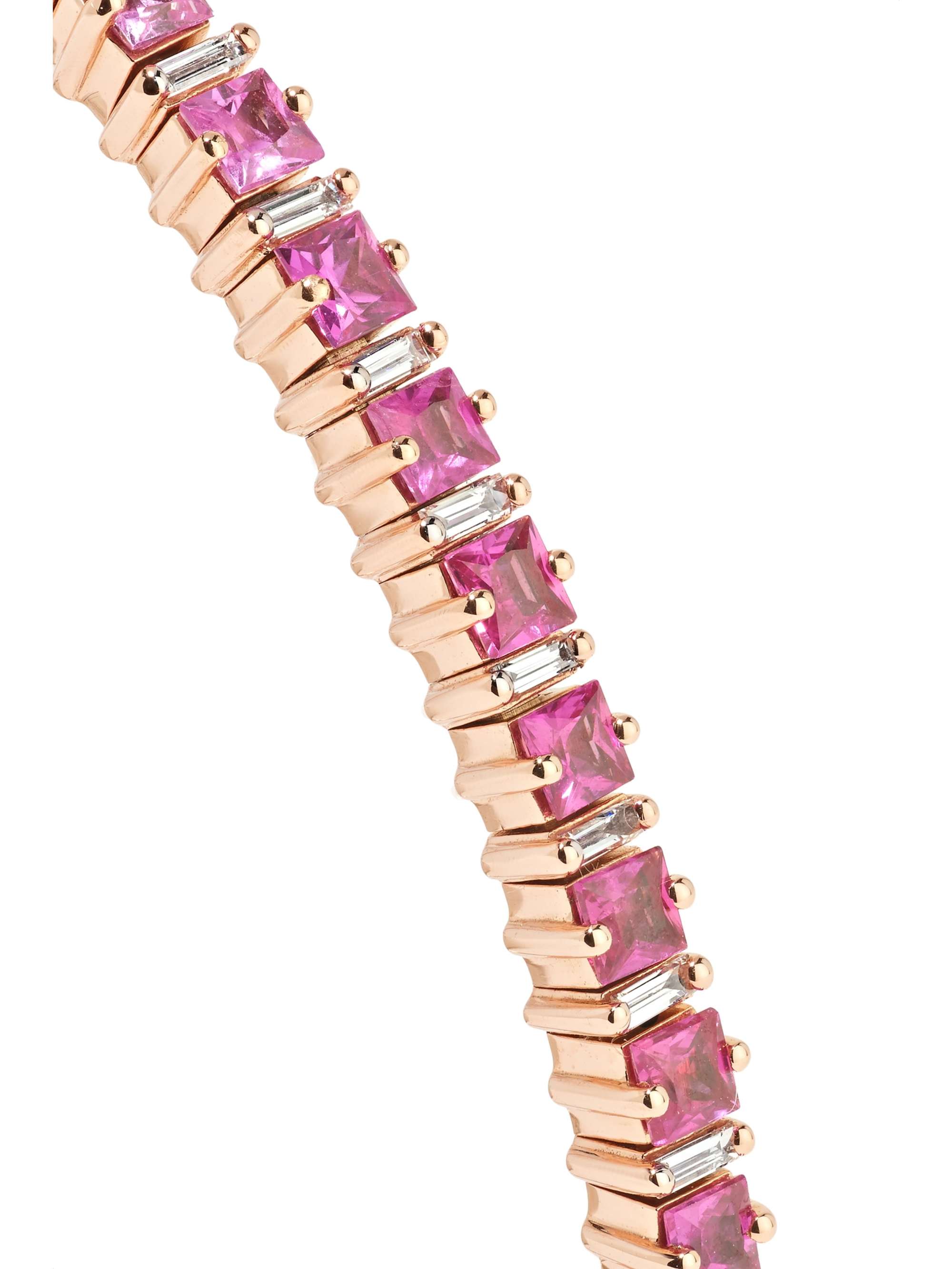 SUZANNE KALAN 18-karat rose gold, sapphire and diamond cuff
