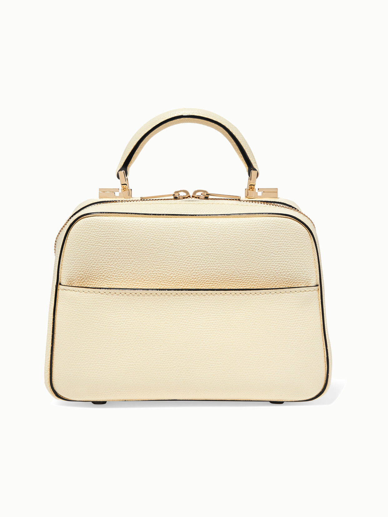 Valextra Serie S Small Textured-leather Tote In Ivory
