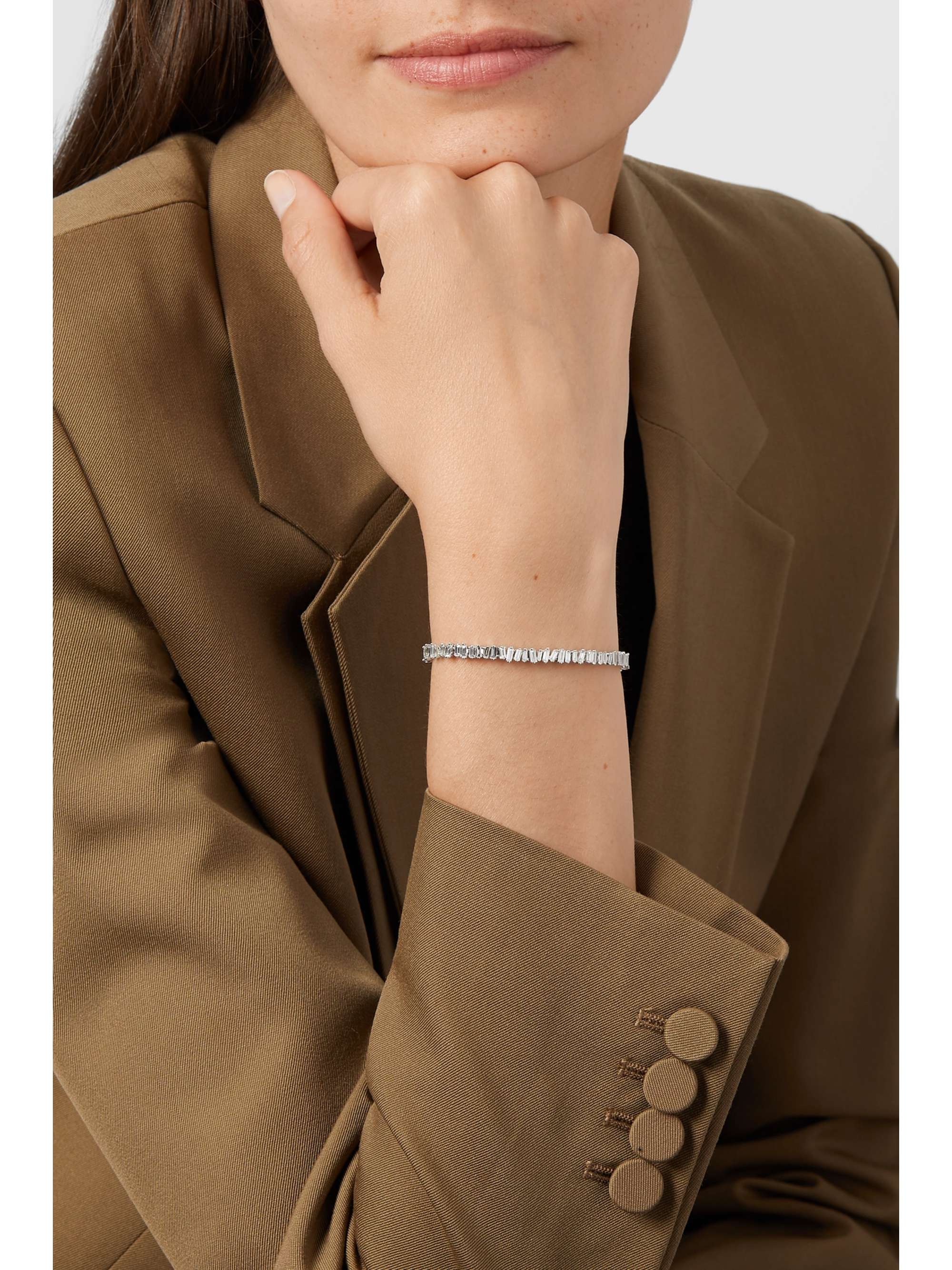 SUZANNE KALAN 18-karat white gold diamond bracelet