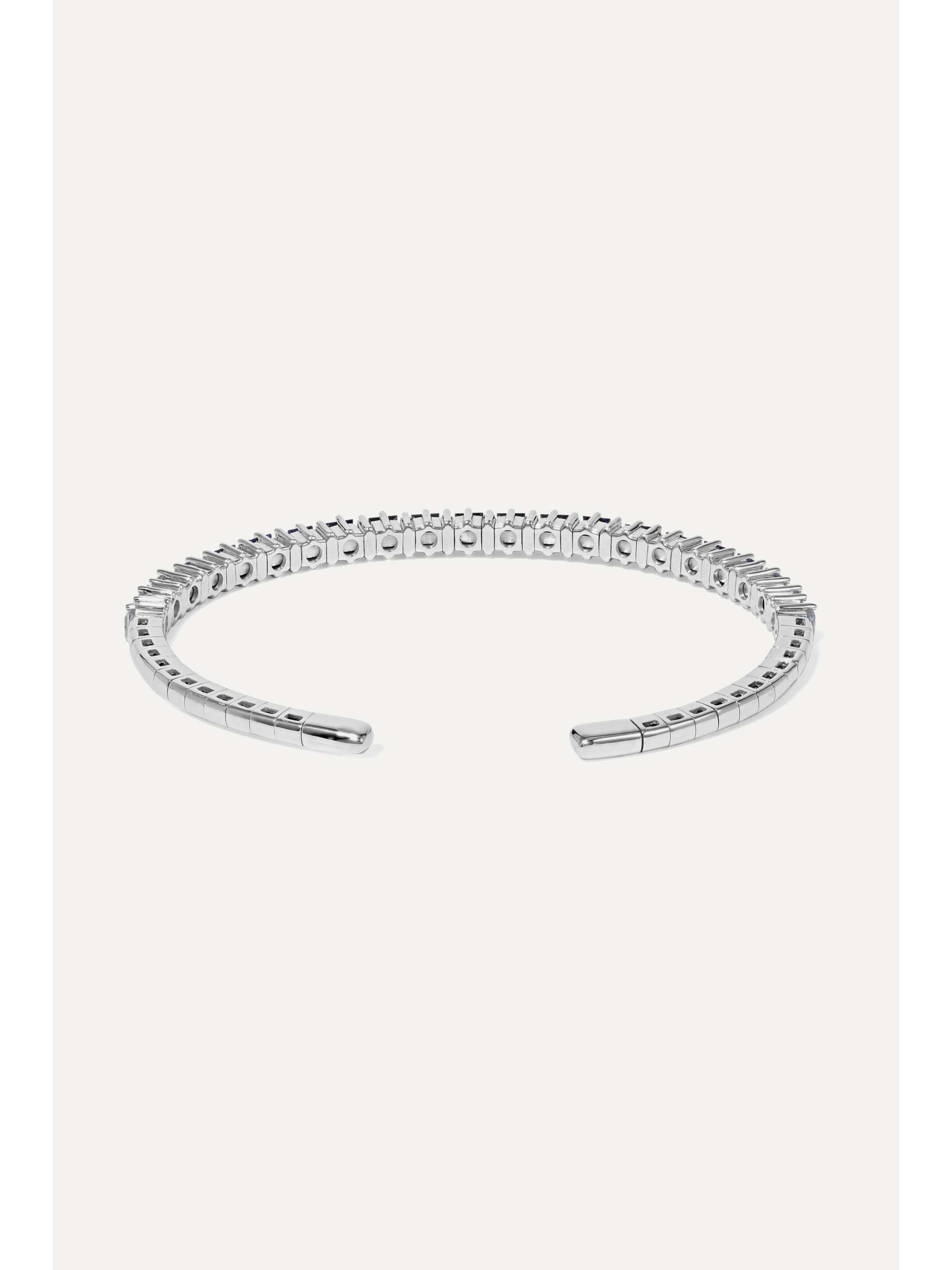 SUZANNE KALAN 18-karat white gold, sapphire and diamond cuff