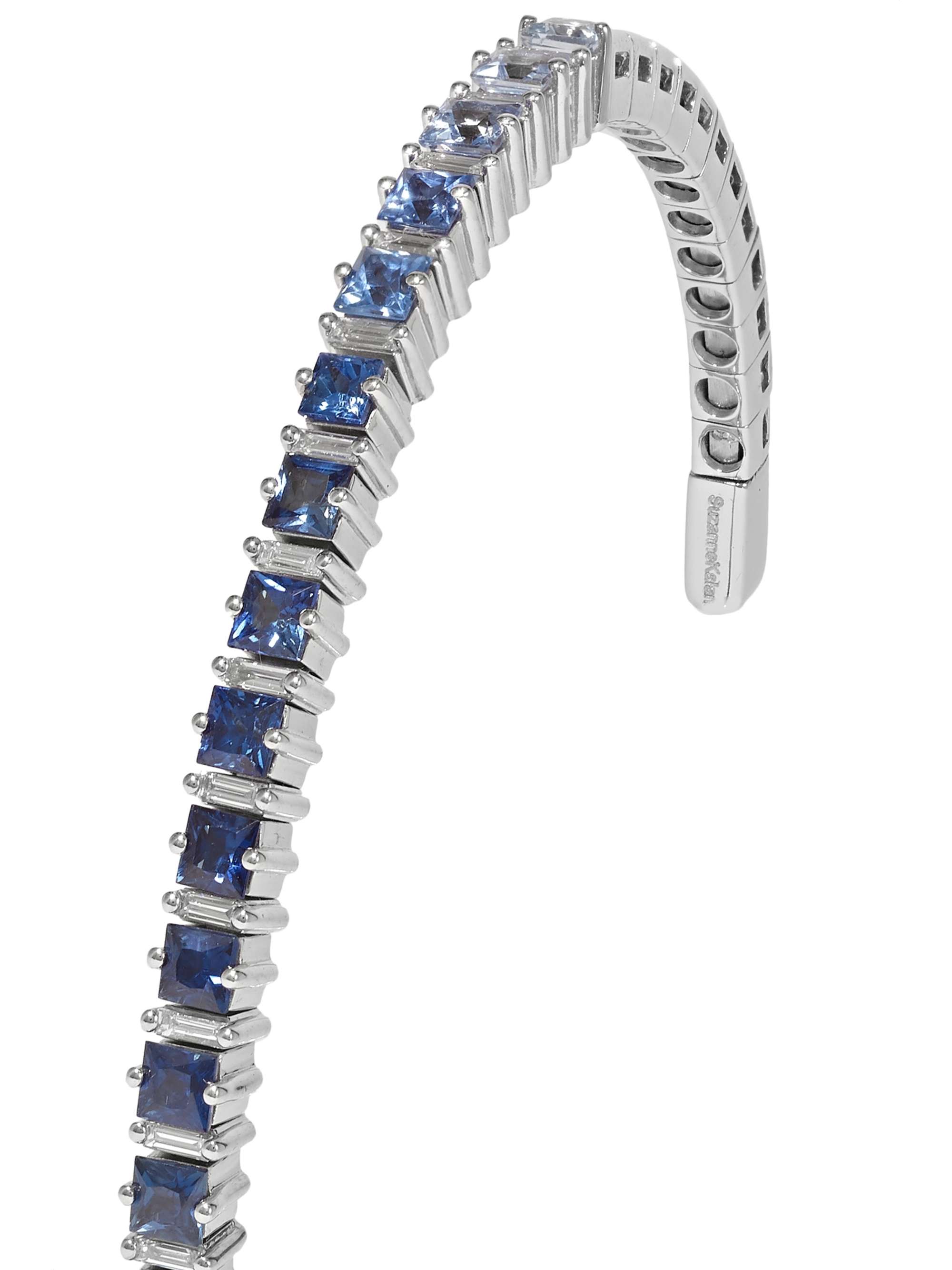 SUZANNE KALAN 18-karat white gold, sapphire and diamond cuff