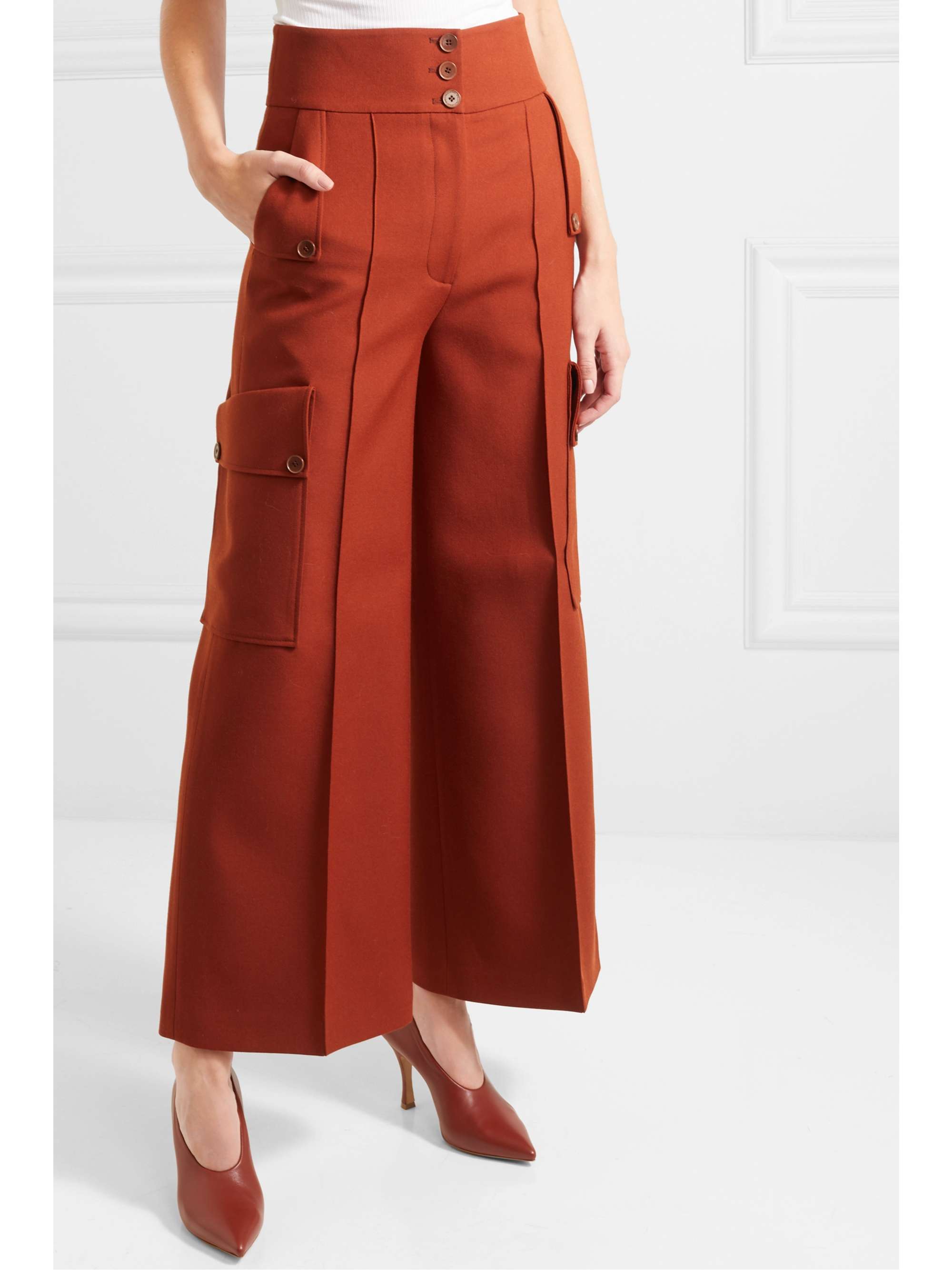 STELLA MCCARTNEY Wool-twill wide-leg pants