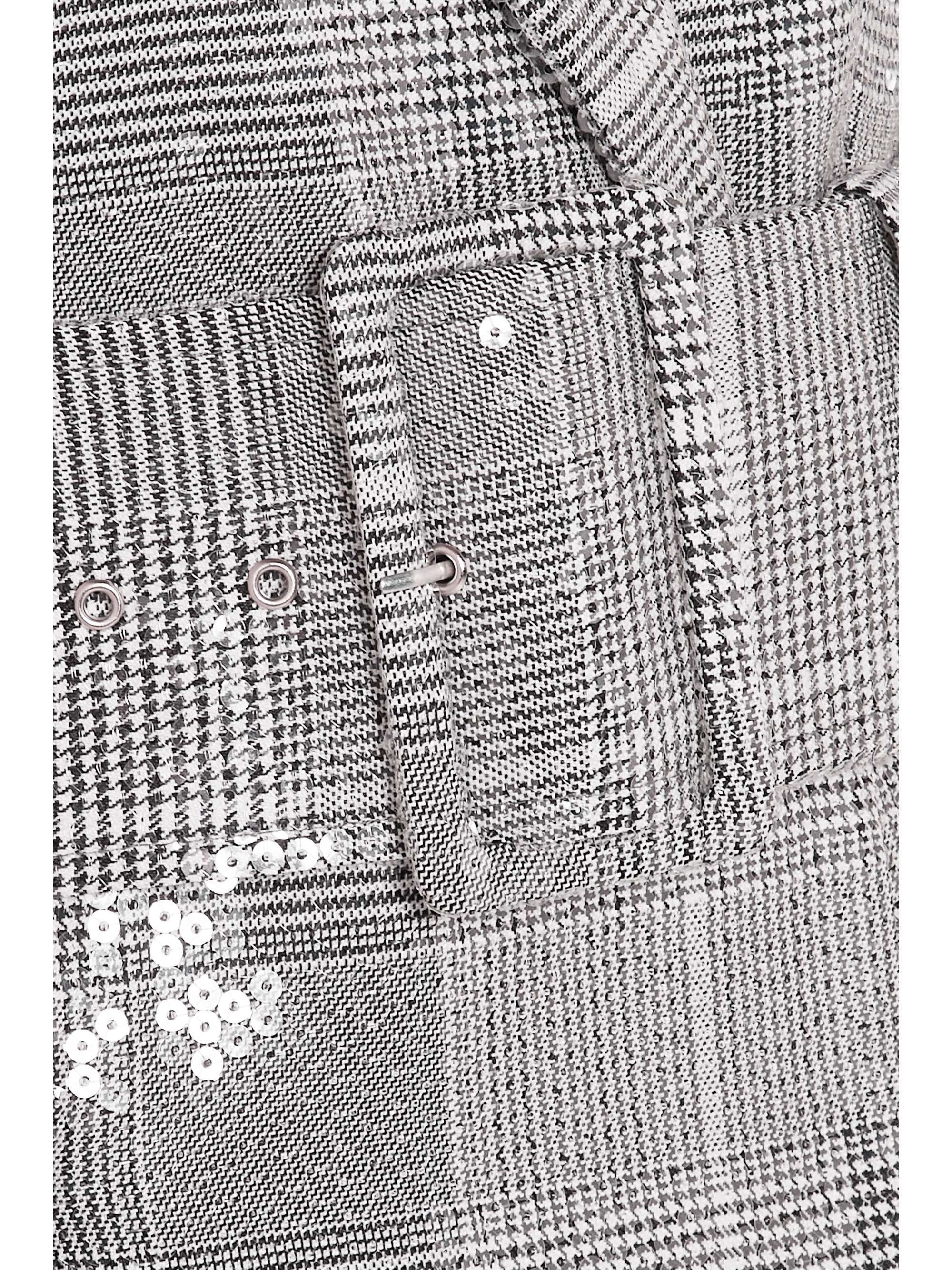 RASARIO Sequined checked double-breasted tweed coat