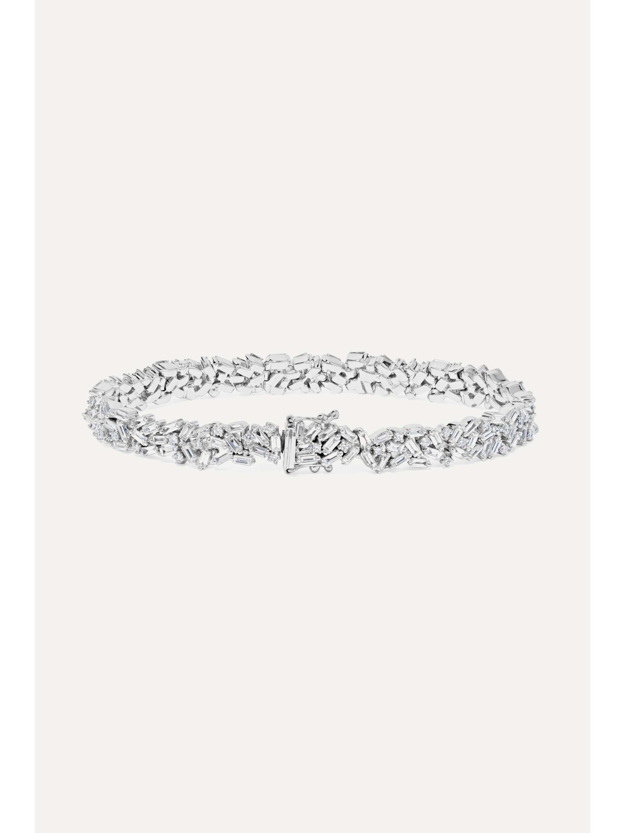 SUZANNE KALAN 18-karat white gold diamond bracelet