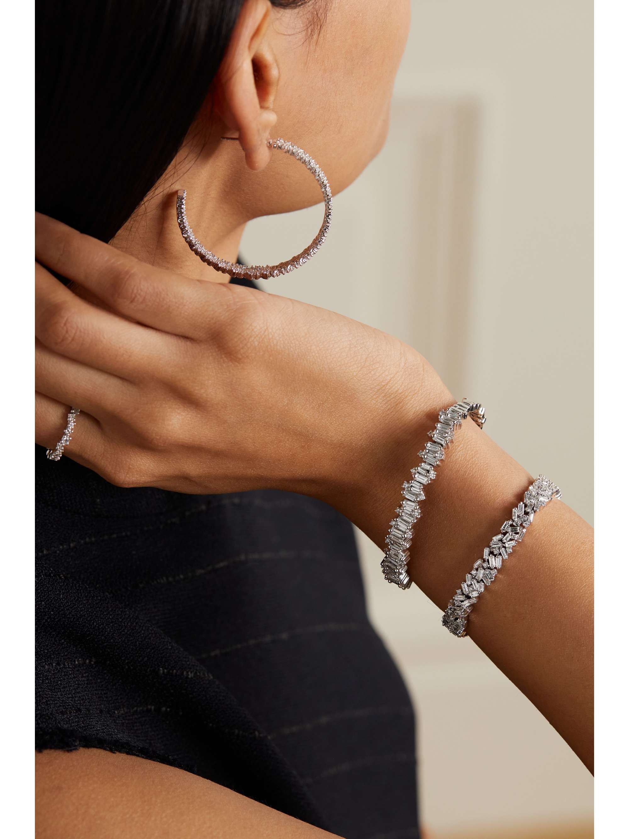 SUZANNE KALAN 18-karat white gold diamond bracelet