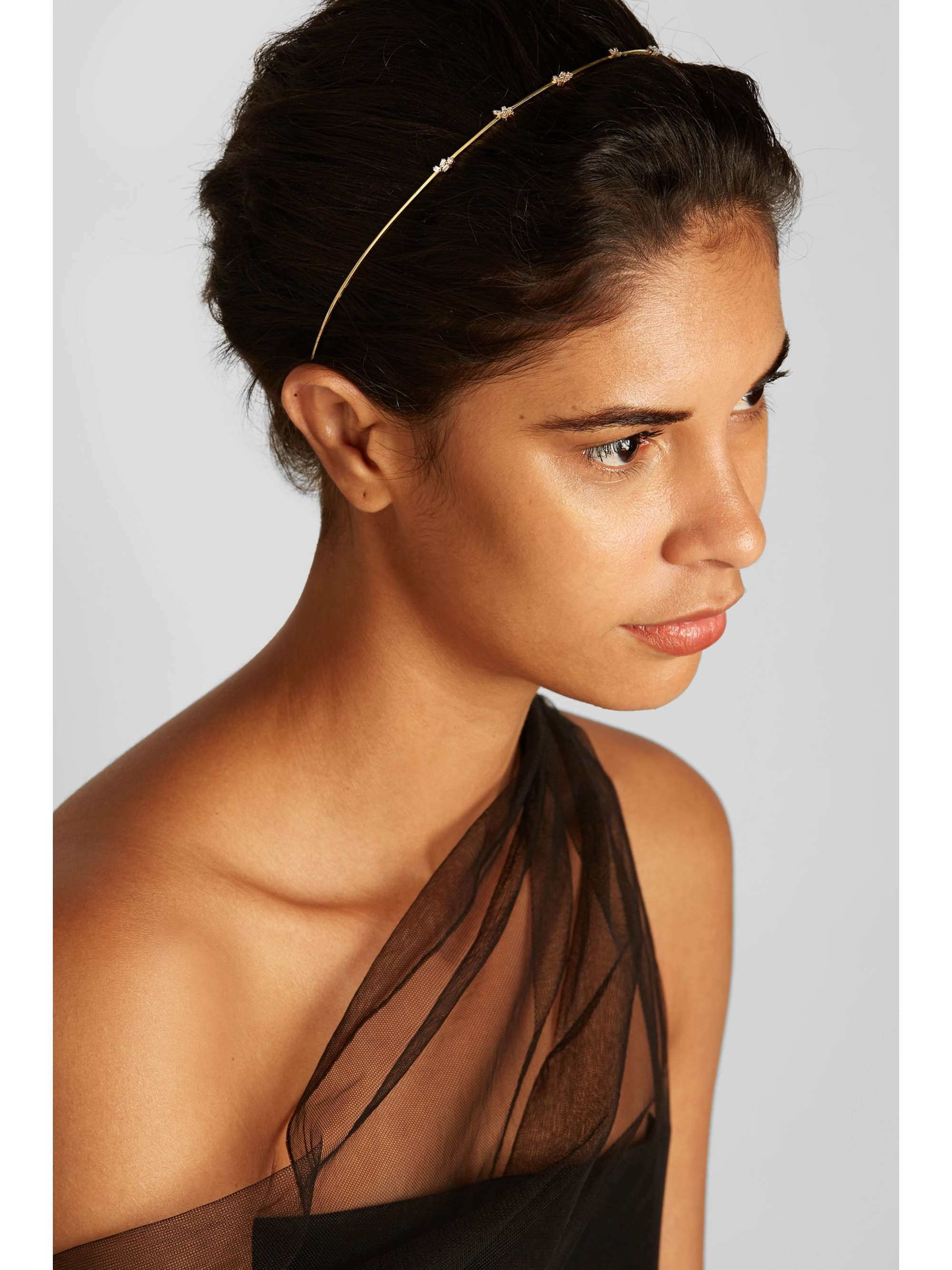 SUZANNE KALAN 18-karat gold, sapphire and diamond headband