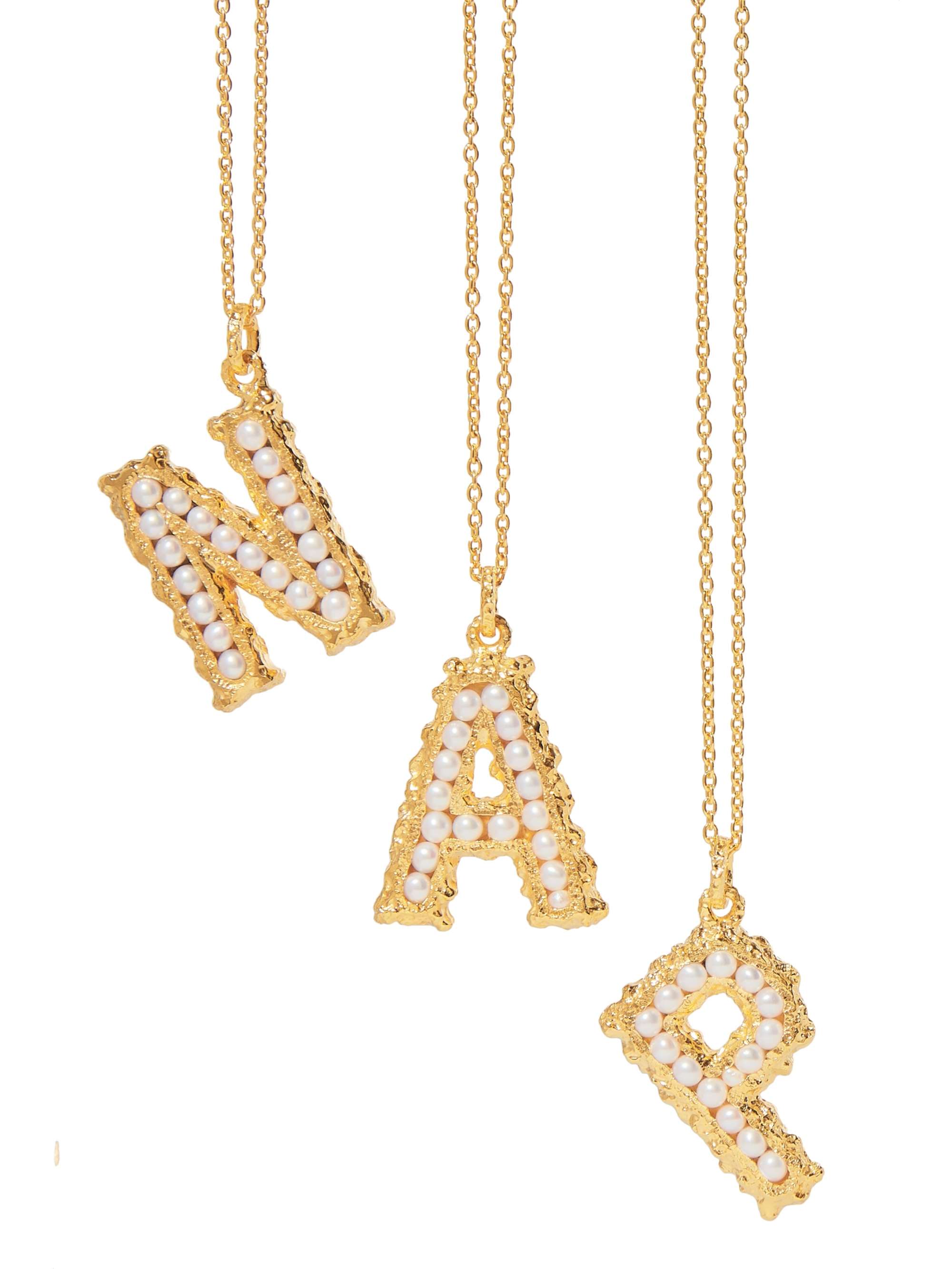 PACHAREE Alphabet gold-plated pearl necklace