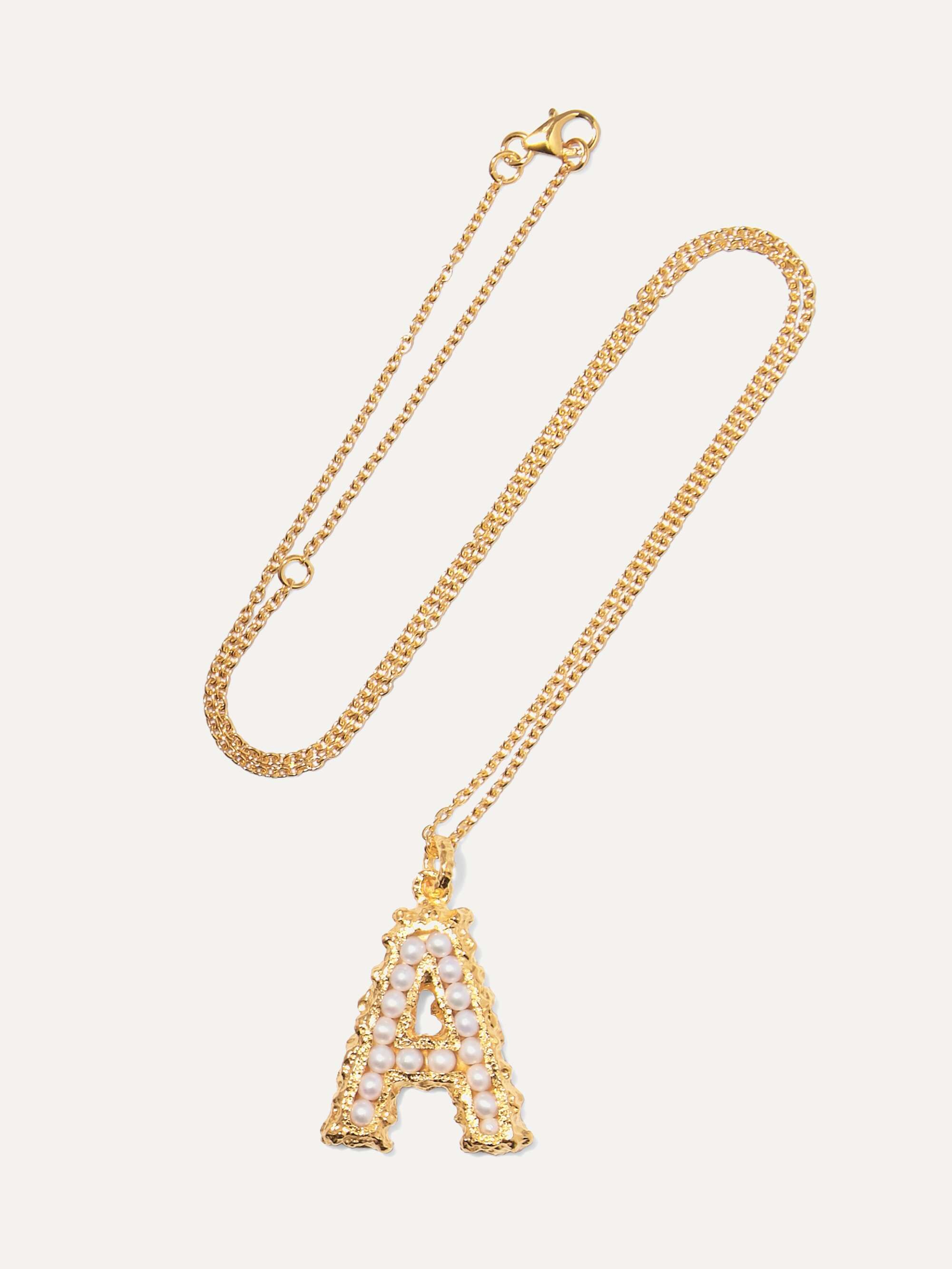 Pacharee Alphabet Gold-Plated Pearl Necklace