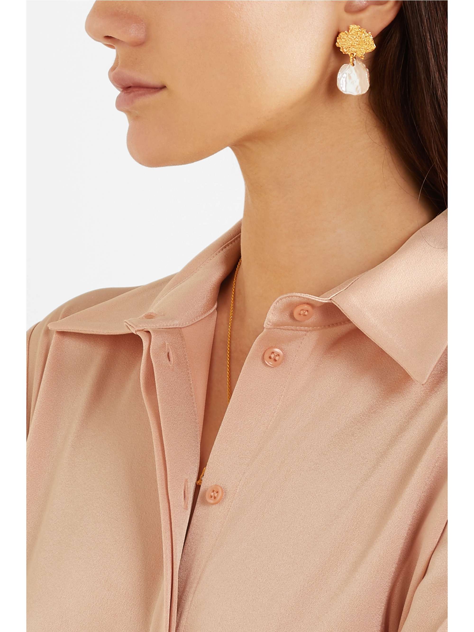 PACHAREE Moss gold-plated pearl earrings