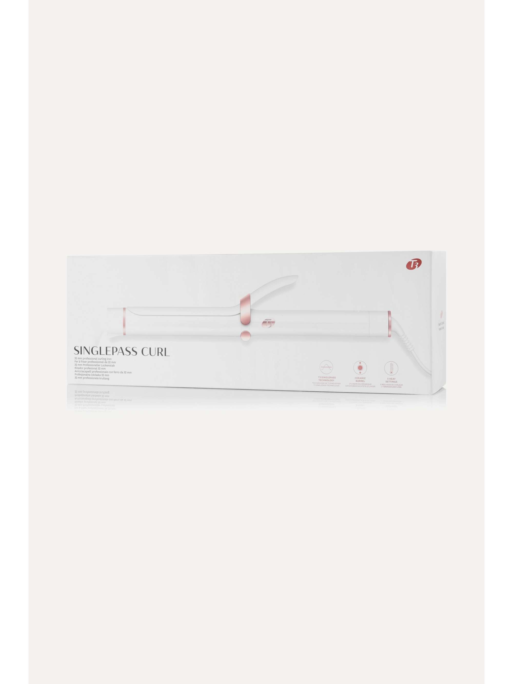 T3 SinglePass Curling Iron - EU 2-pin plug
