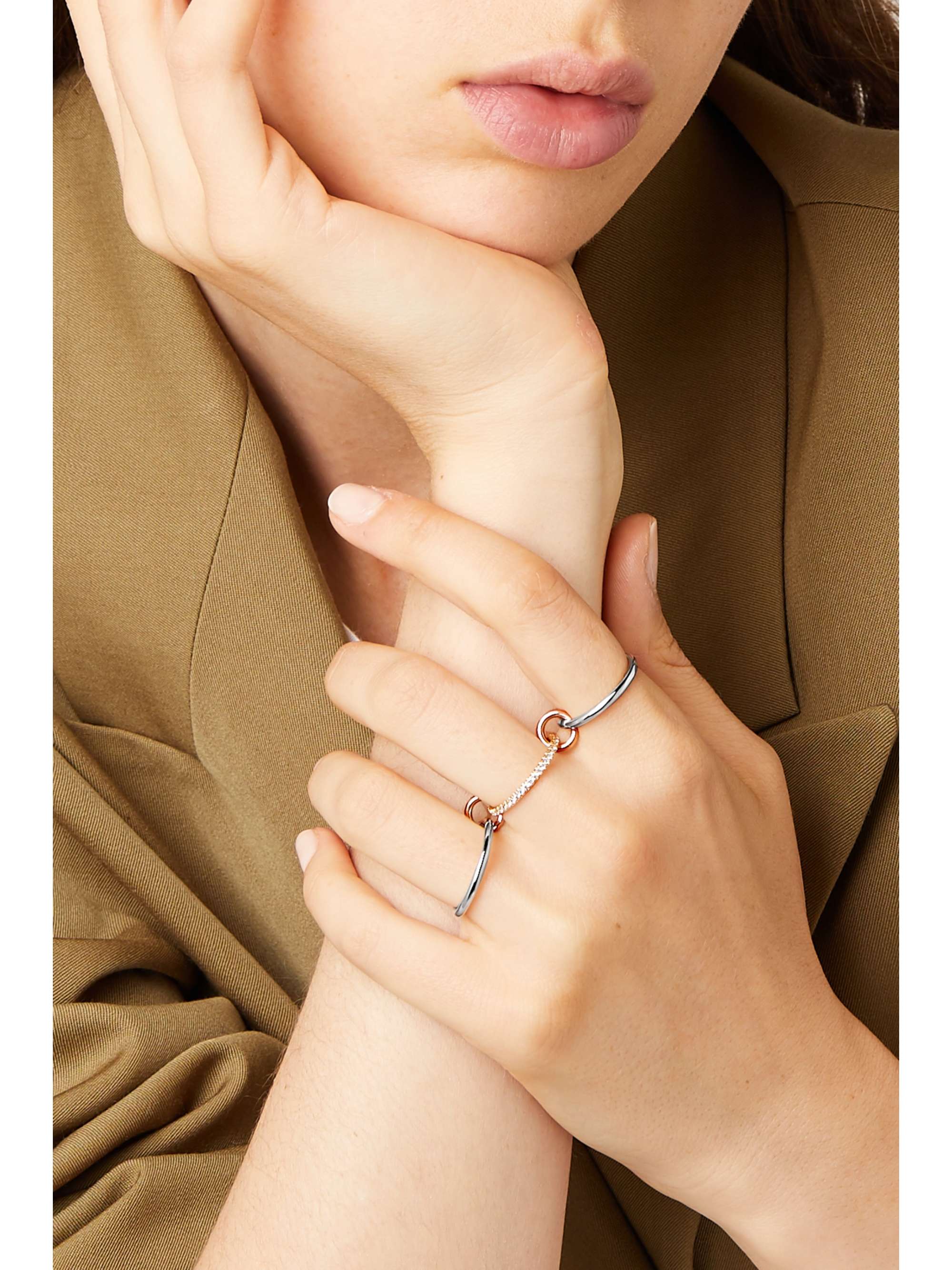 SPINELLI KILCOLLIN Sonny set of three 18-karat white, yellow and rose gold diamond rings