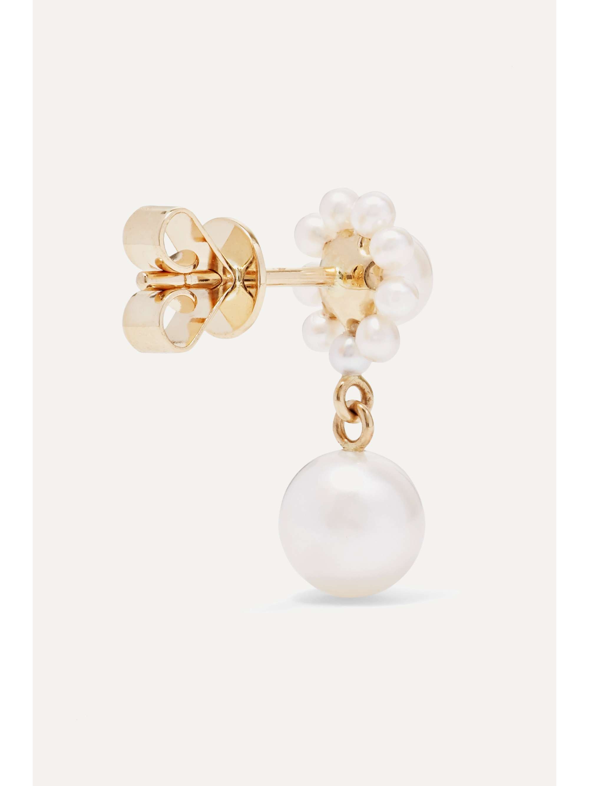 SOPHIE BILLE BRAHE + Cecilie Bahnsen Poppy Perle 14-karat gold pearl earrings