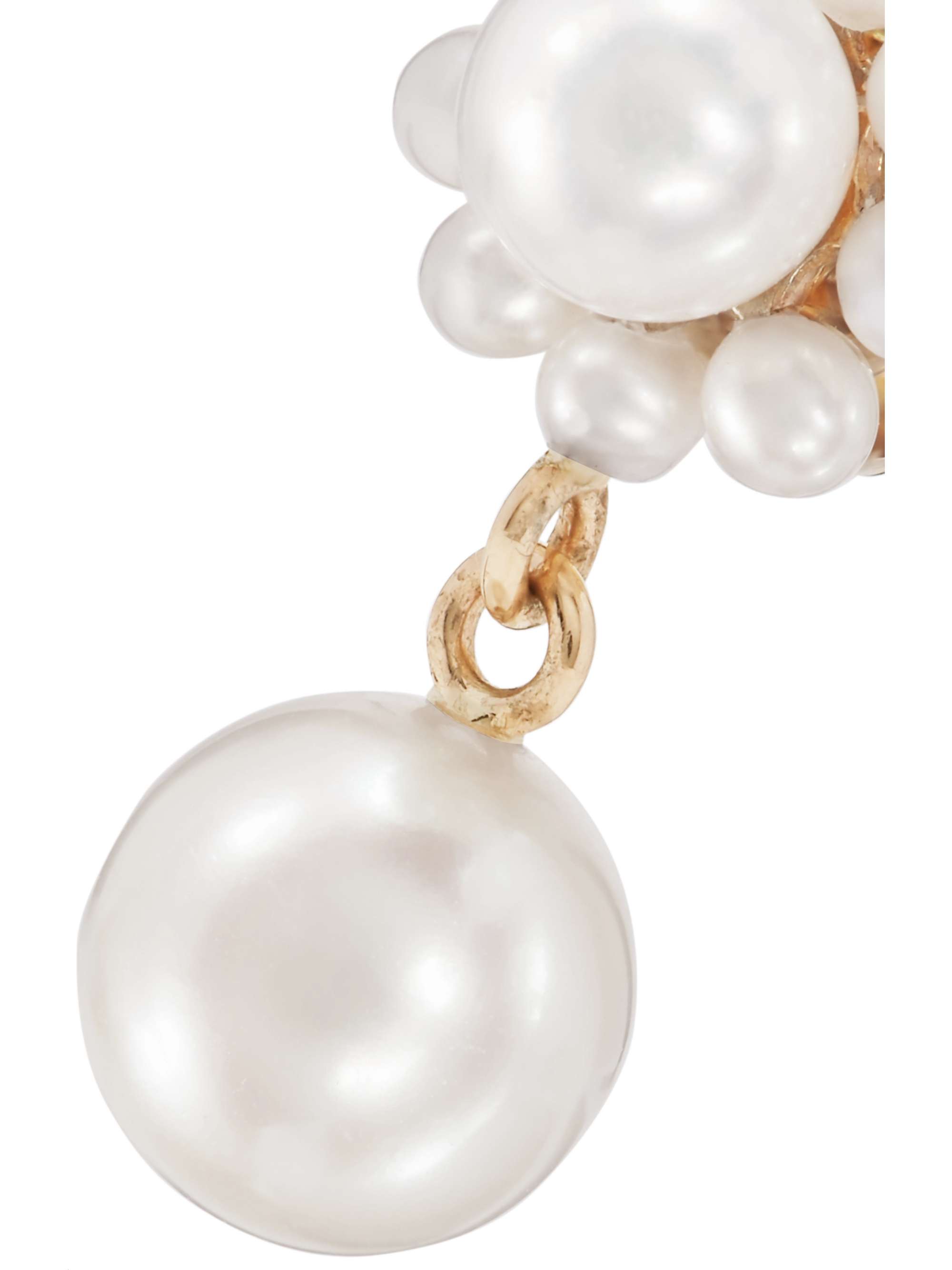SOPHIE BILLE BRAHE + Cecilie Bahnsen Poppy Perle 14-karat gold pearl earrings