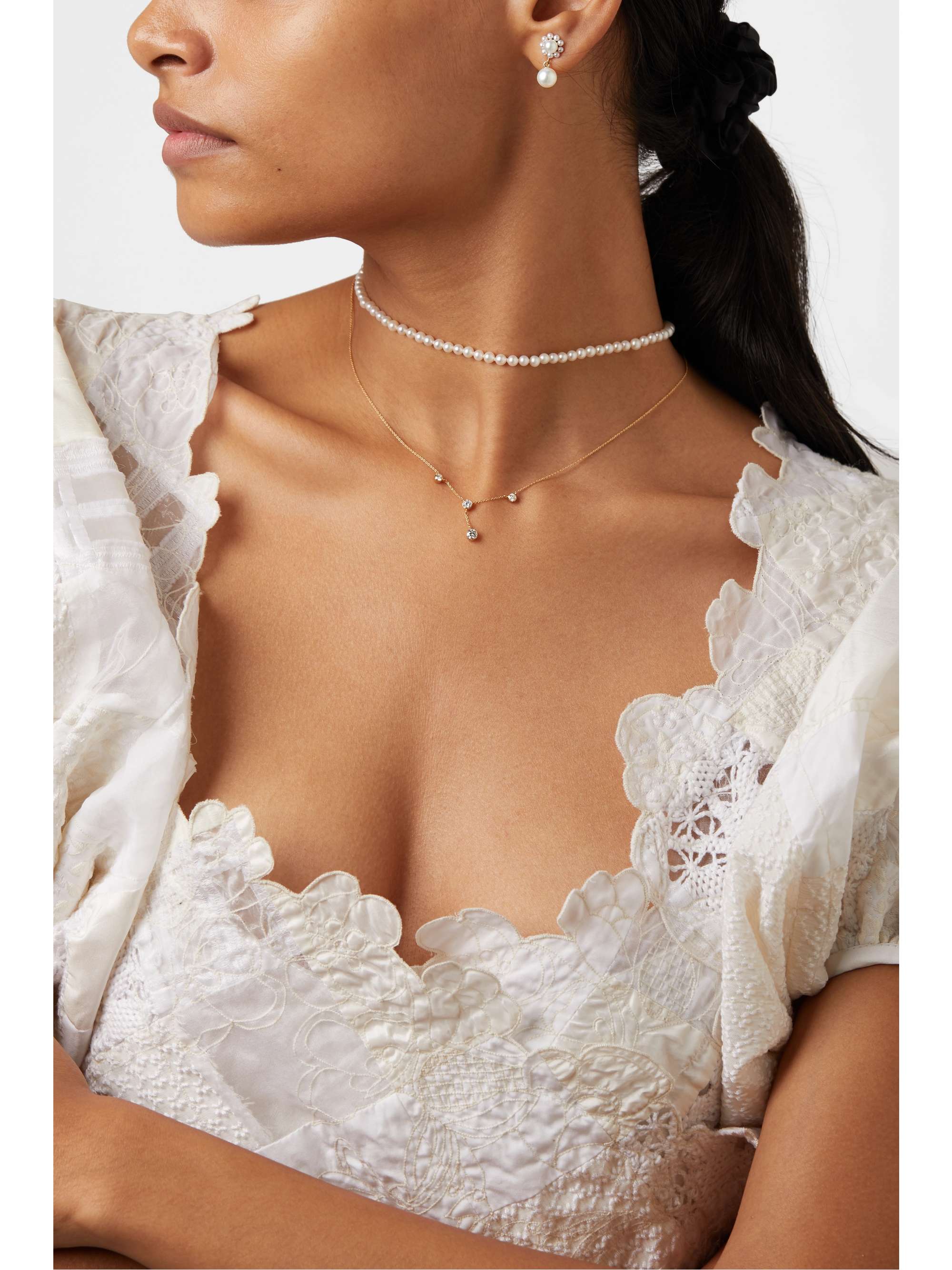 SOPHIE BILLE BRAHE + Cecilie Bahnsen Poppy Perle 14-karat gold pearl earrings