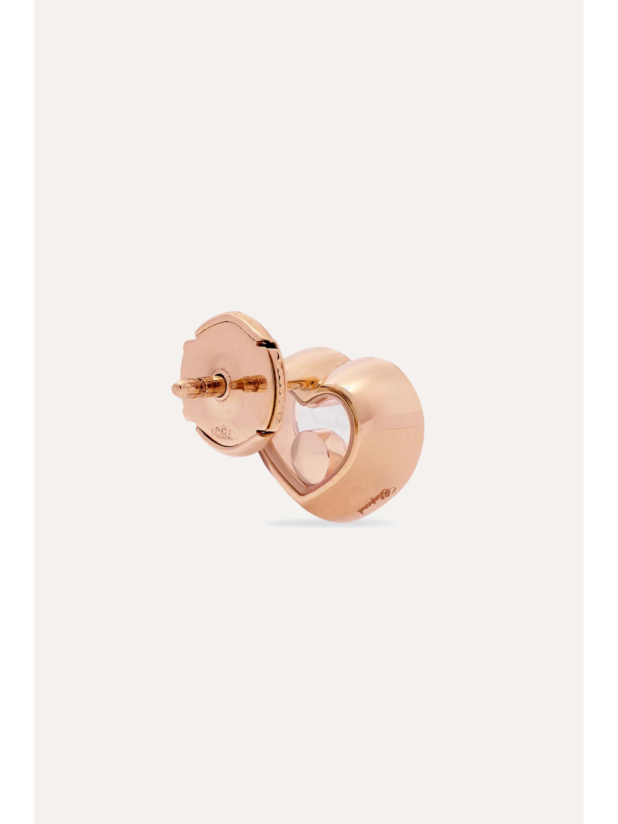 CHOPARD + NET SUSTAIN Happy Diamonds 18-karat rose gold diamond earrings