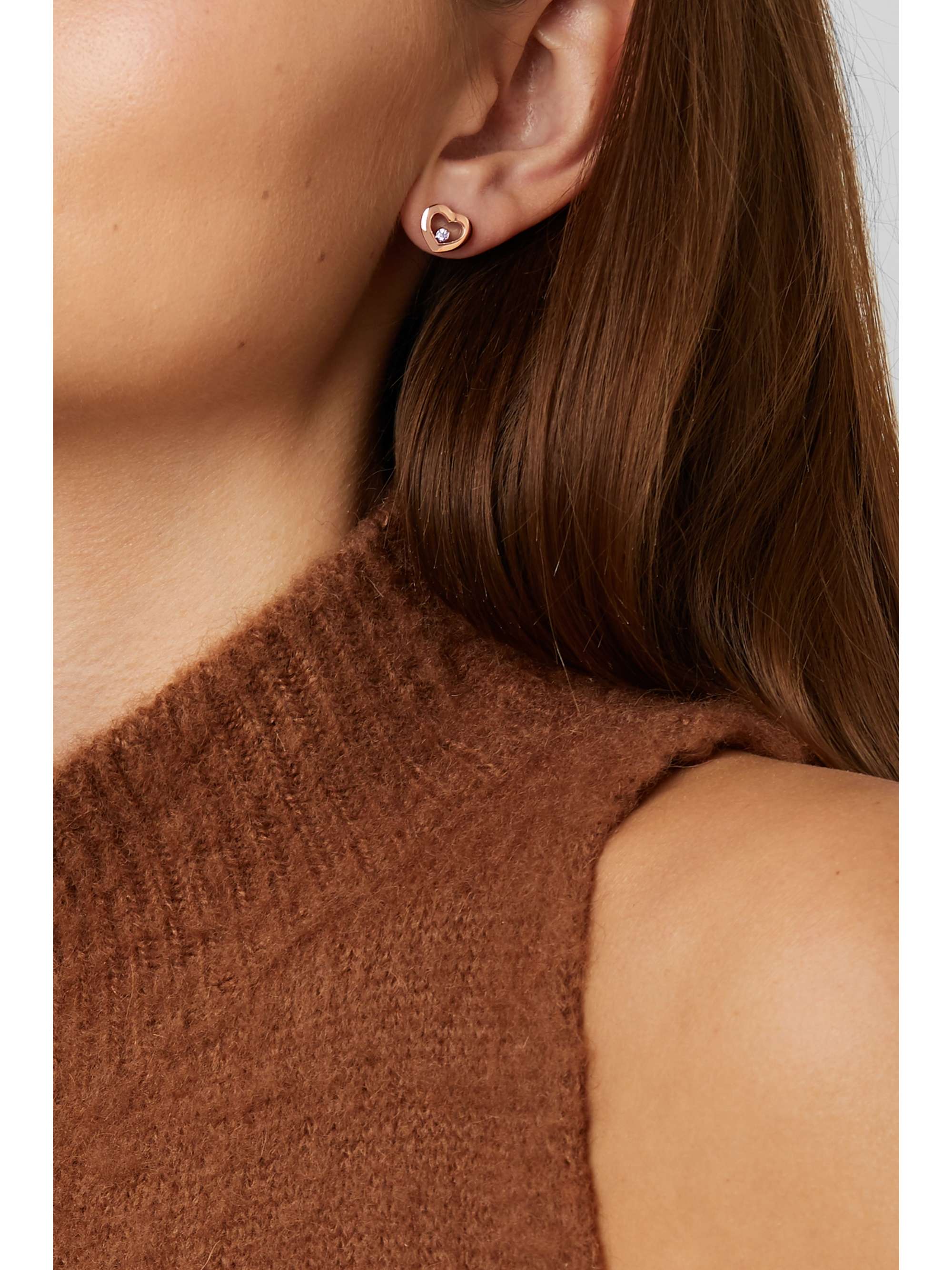 CHOPARD + NET SUSTAIN Happy Diamonds 18-karat rose gold diamond earrings