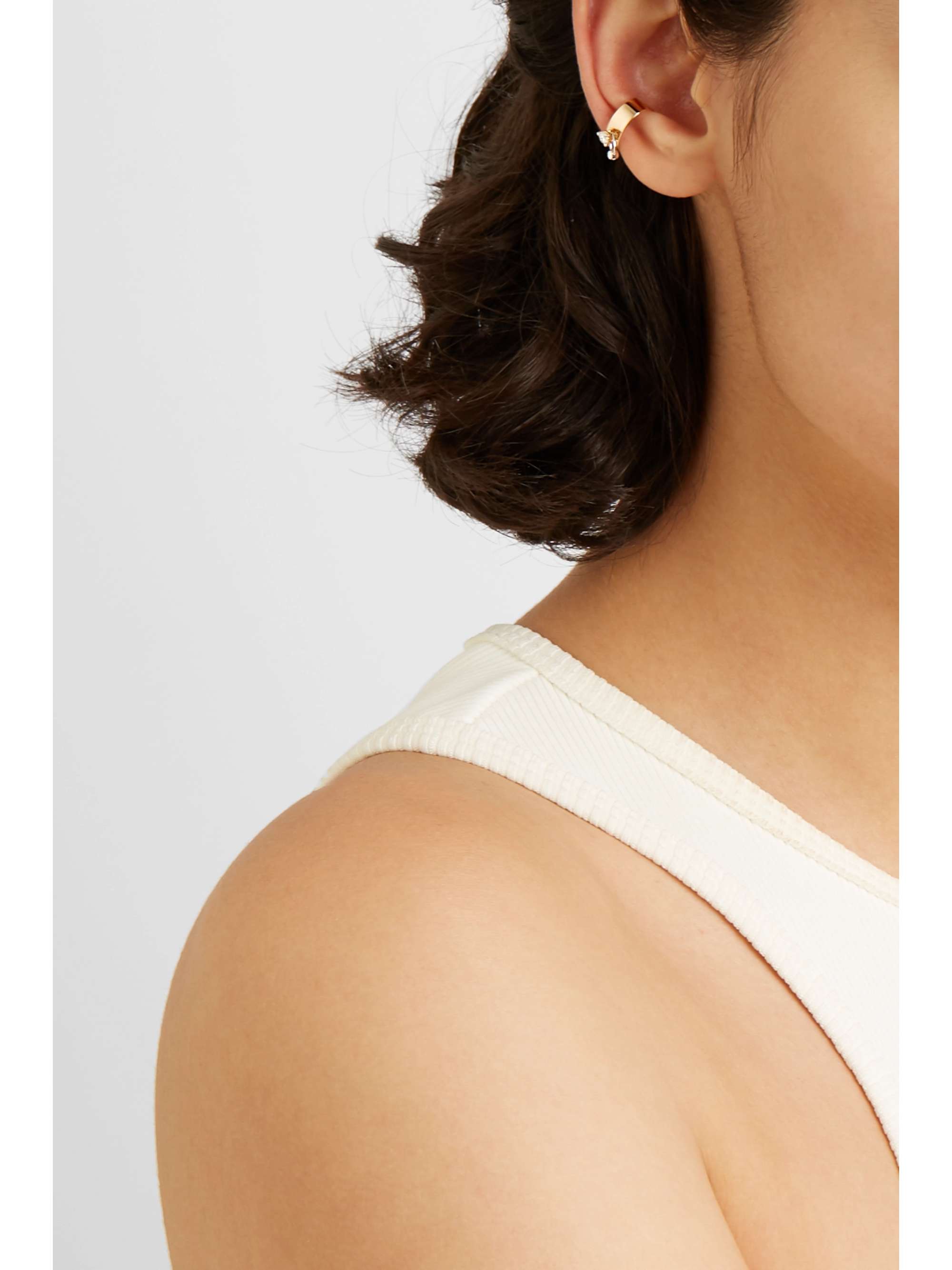 DELFINA DELETTREZ 18-karat yellow and white gold diamond ear cuff