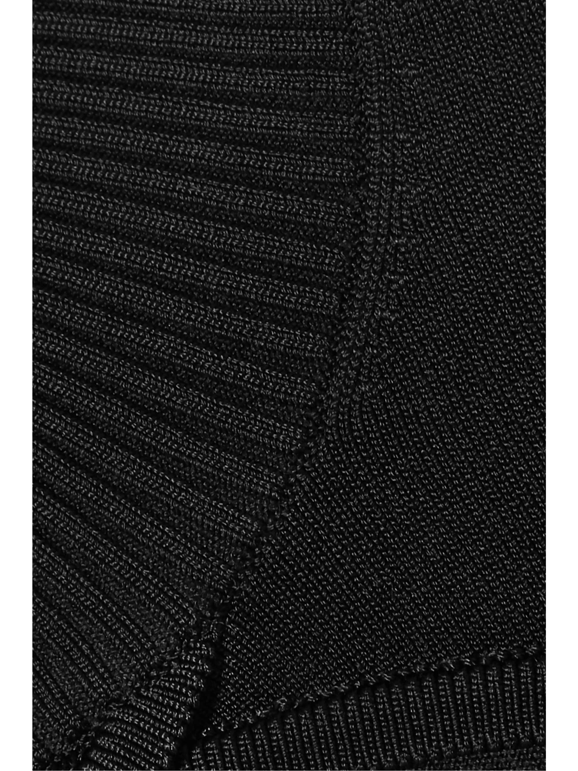 FLEUR DU MAL Cutout pointelle-paneled stretch-knit turtleneck top