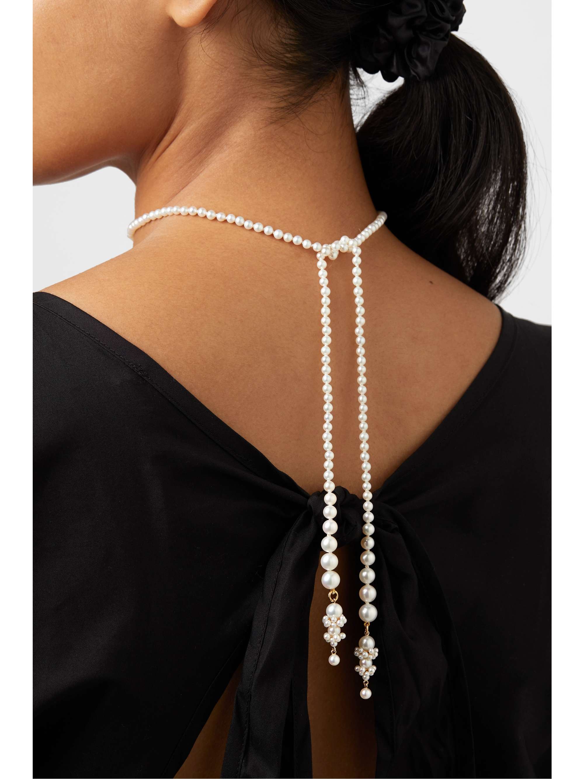 SOPHIE BILLE BRAHE + Cecilie Bahnsen Mimosa 14-karat gold pearl necklace