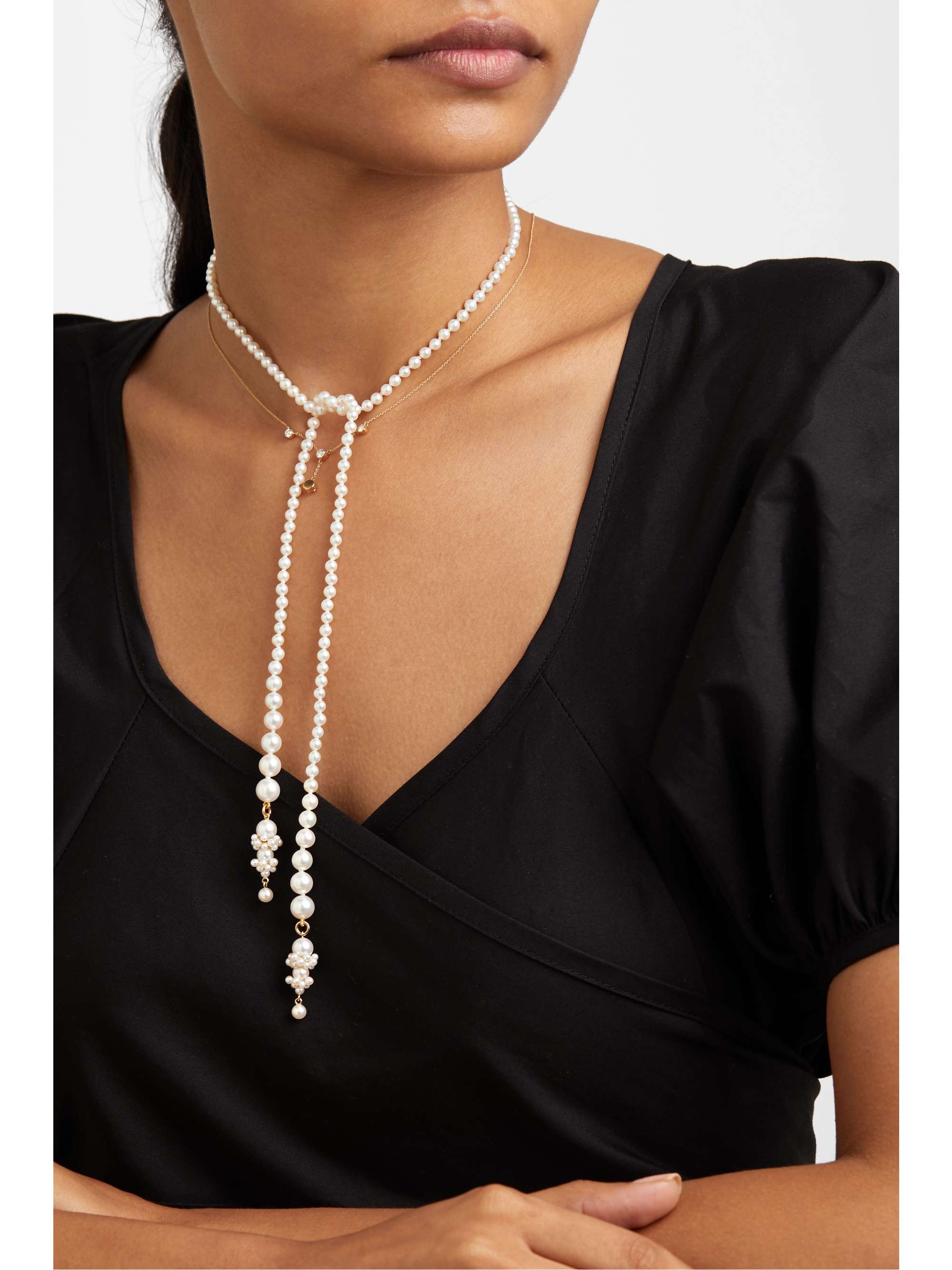 SOPHIE BILLE BRAHE + Cecilie Bahnsen Mimosa 14-karat gold pearl necklace