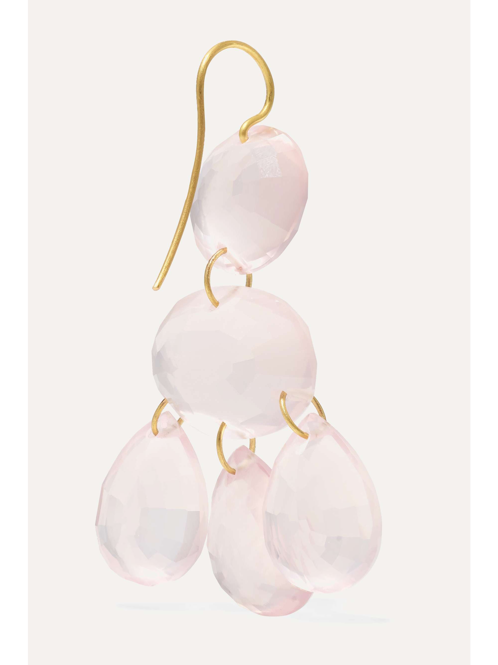 MARIE-HÉLÈNE DE TAILLAC Gabrielle d'Estrées 20-karat gold quartz earrings