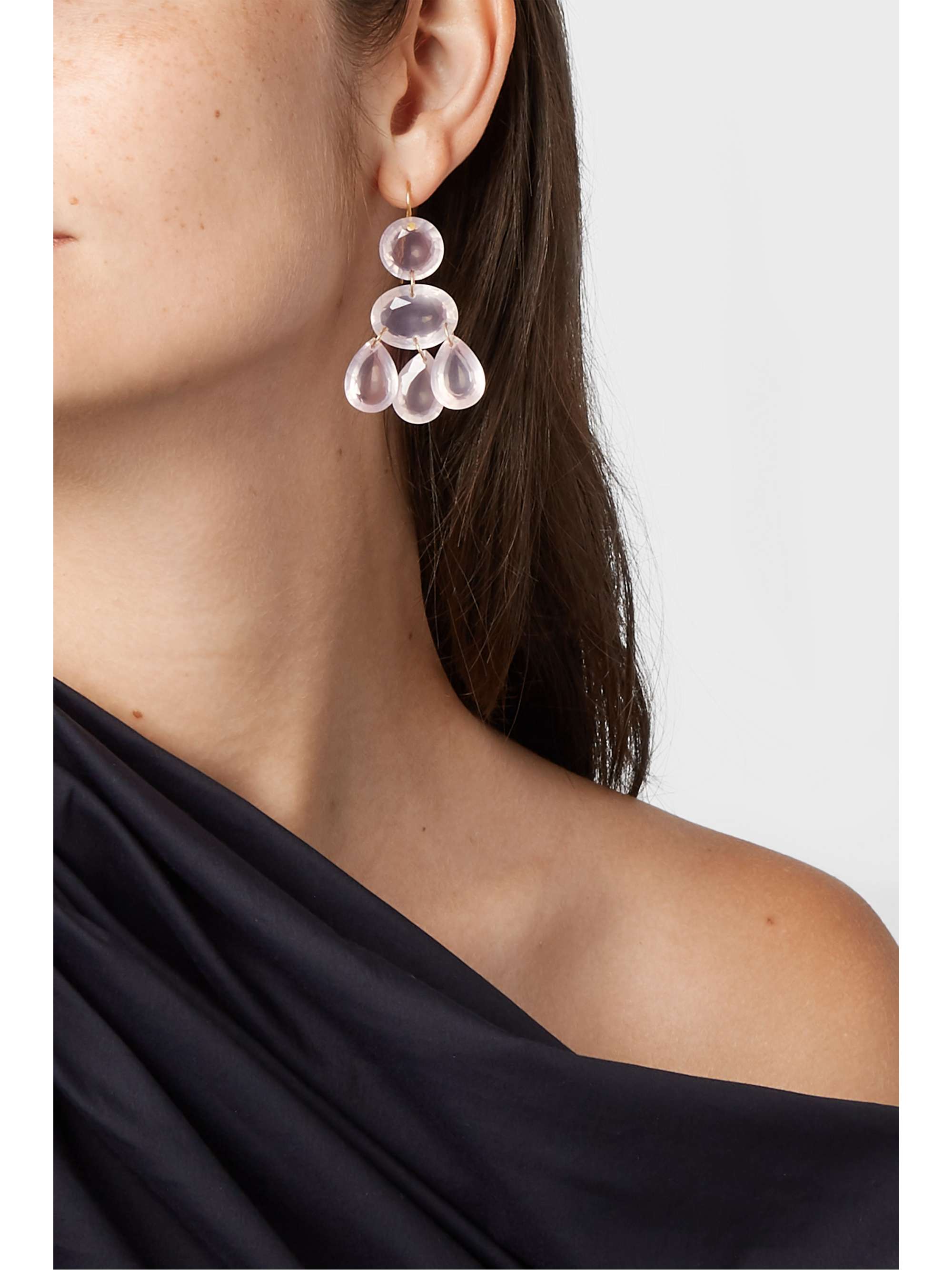 MARIE-HÉLÈNE DE TAILLAC Gabrielle d'Estrées 20-karat gold quartz earrings