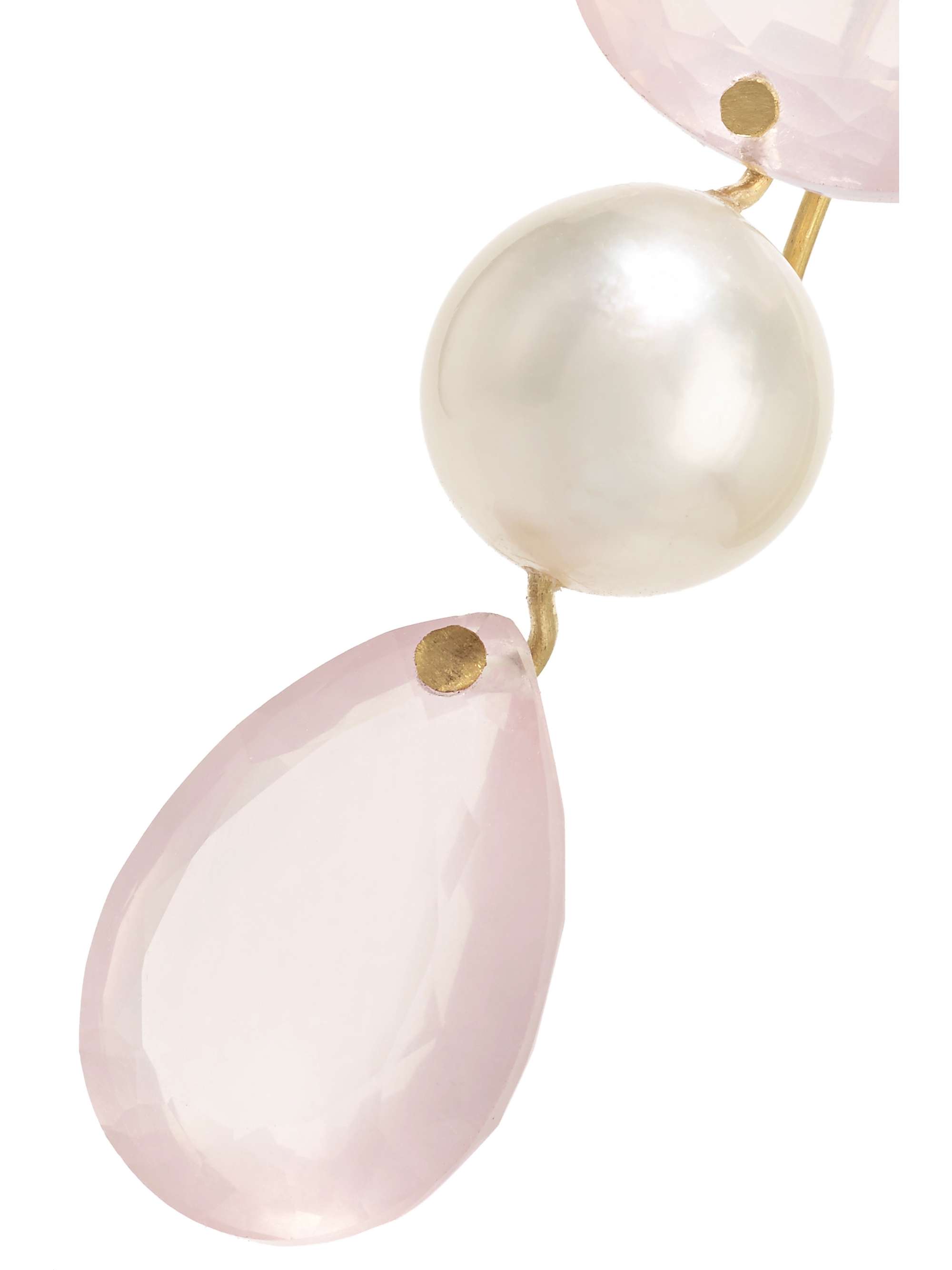 MARIE-HÉLÈNE DE TAILLAC Catherine De Russie 20-karat gold, quartz and pearl earrings