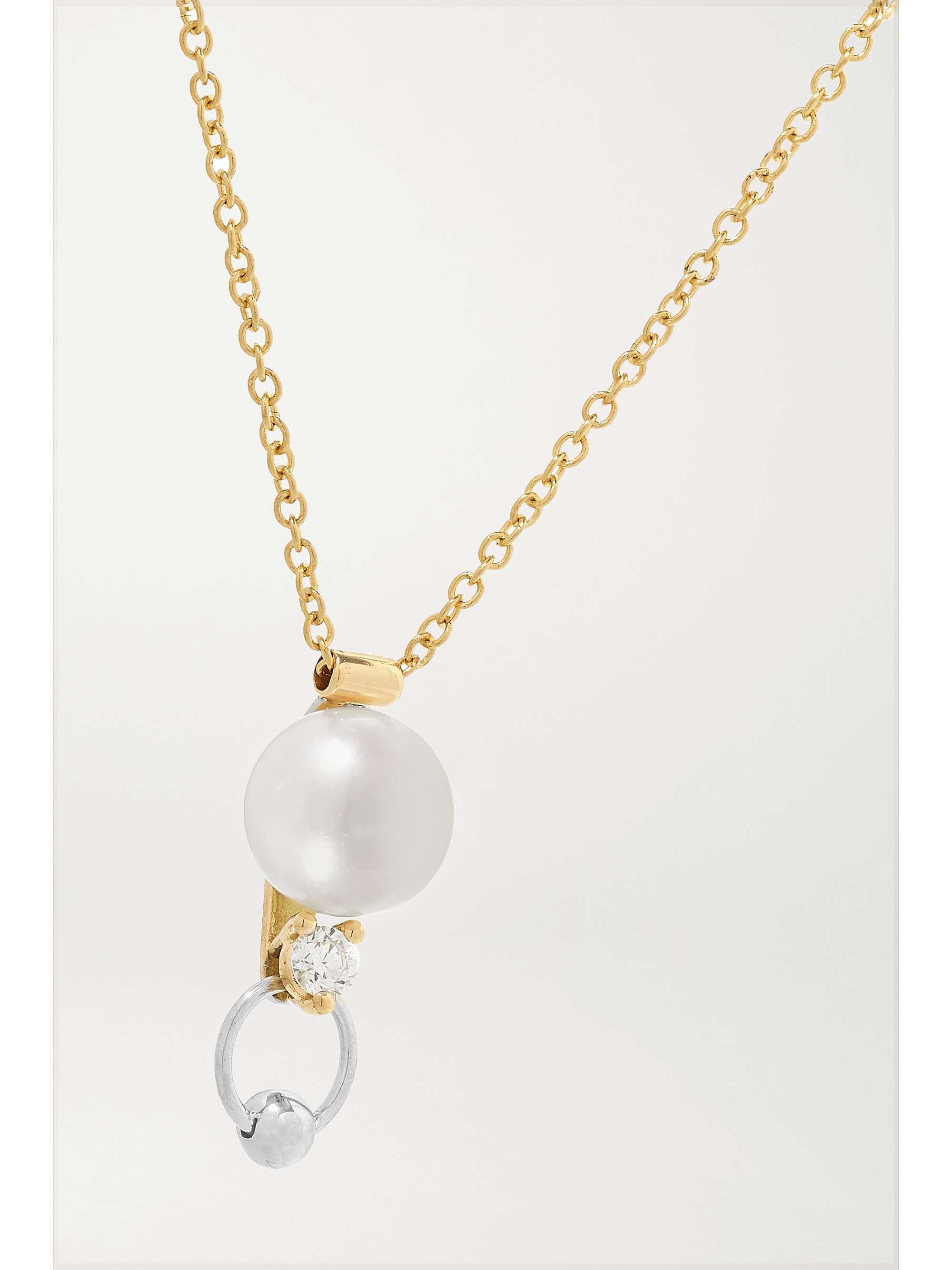 DELFINA DELETTREZ 18-karat yellow and white gold diamond and pearl necklace