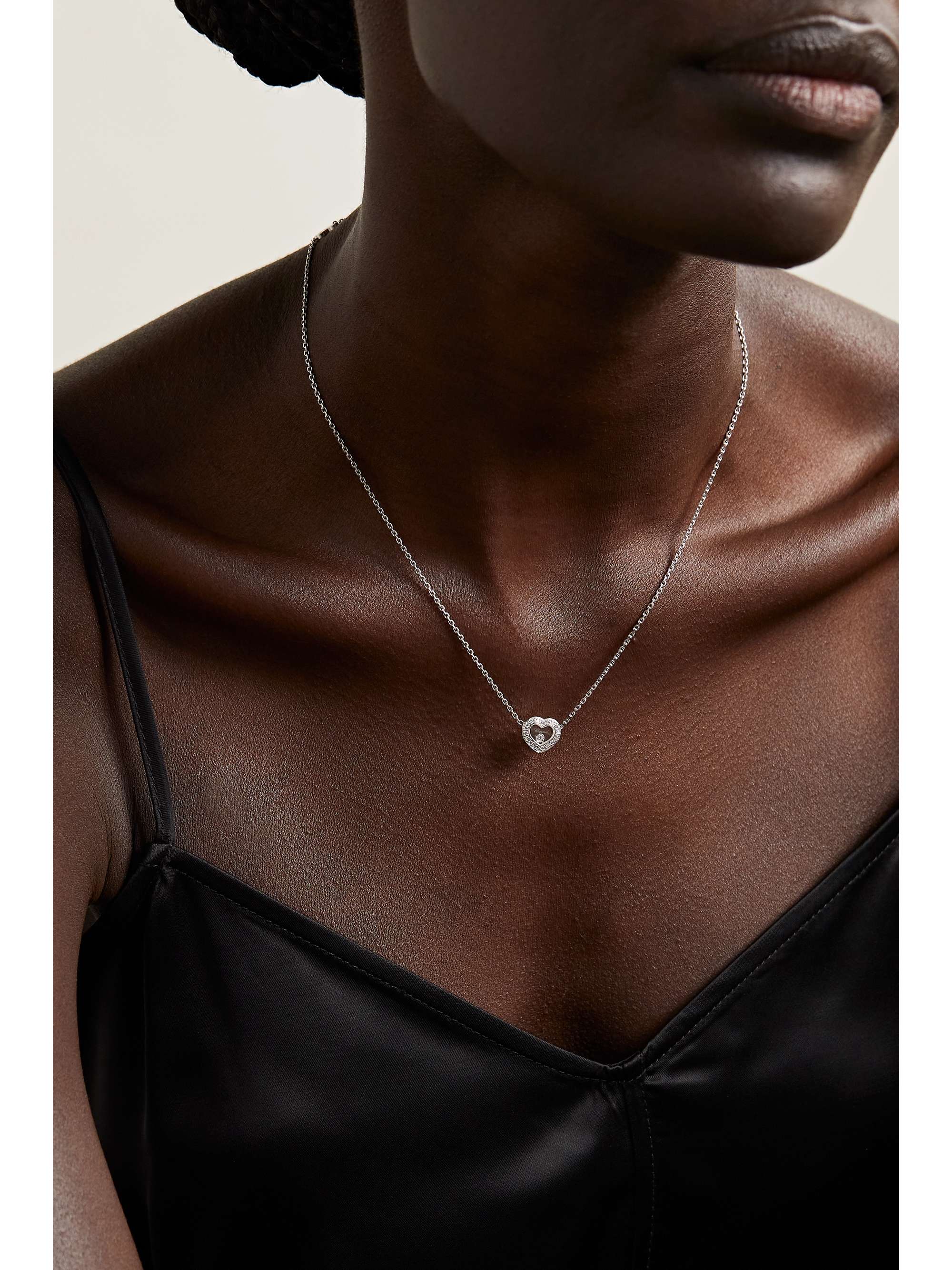 CHOPARD + NET SUSTAIN Happy Diamonds 18-karat white gold diamond necklace