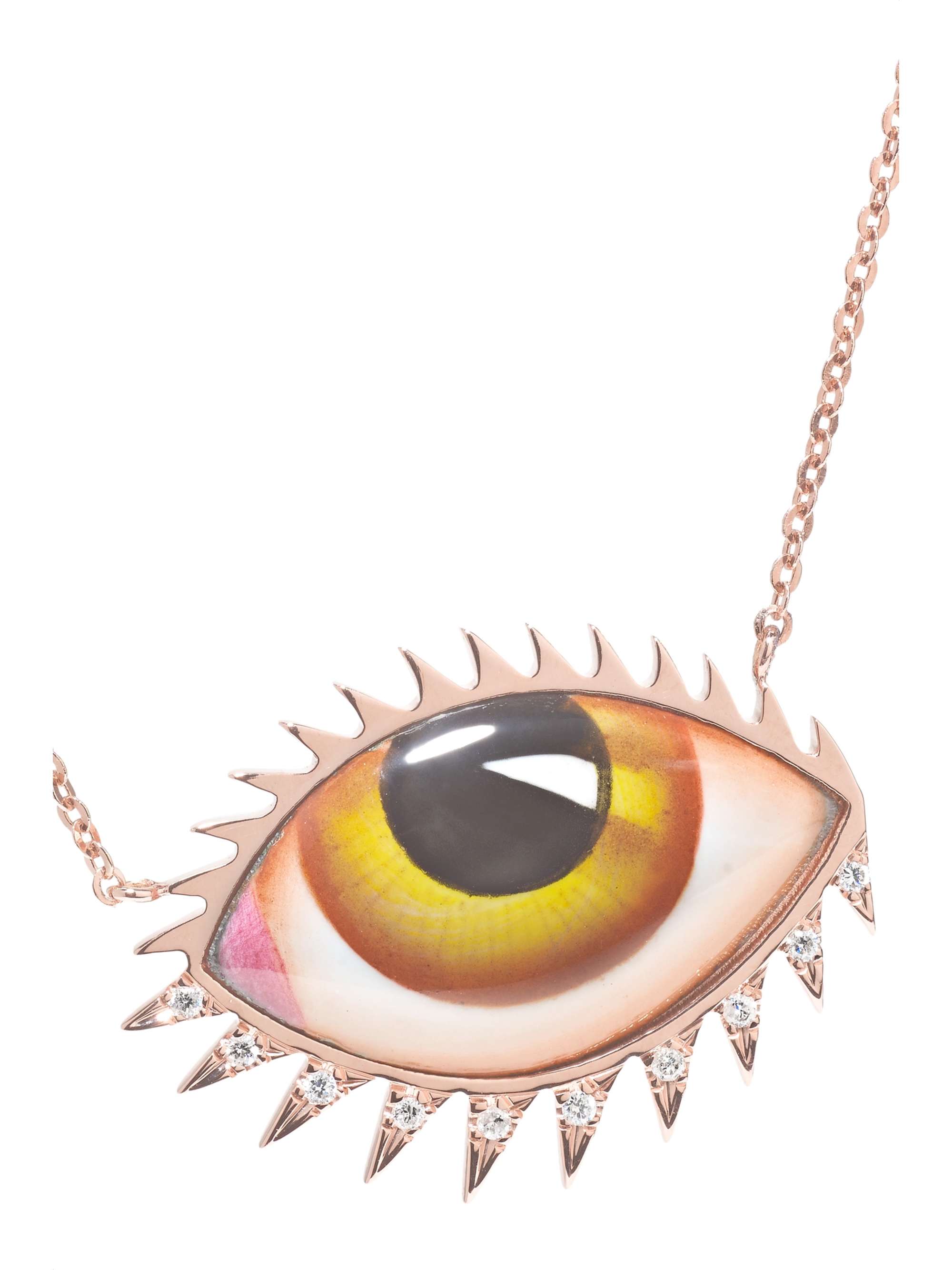 LITO Collier en or rose 14 carats (585/1000) et émail Apollo 13 Petite Pink