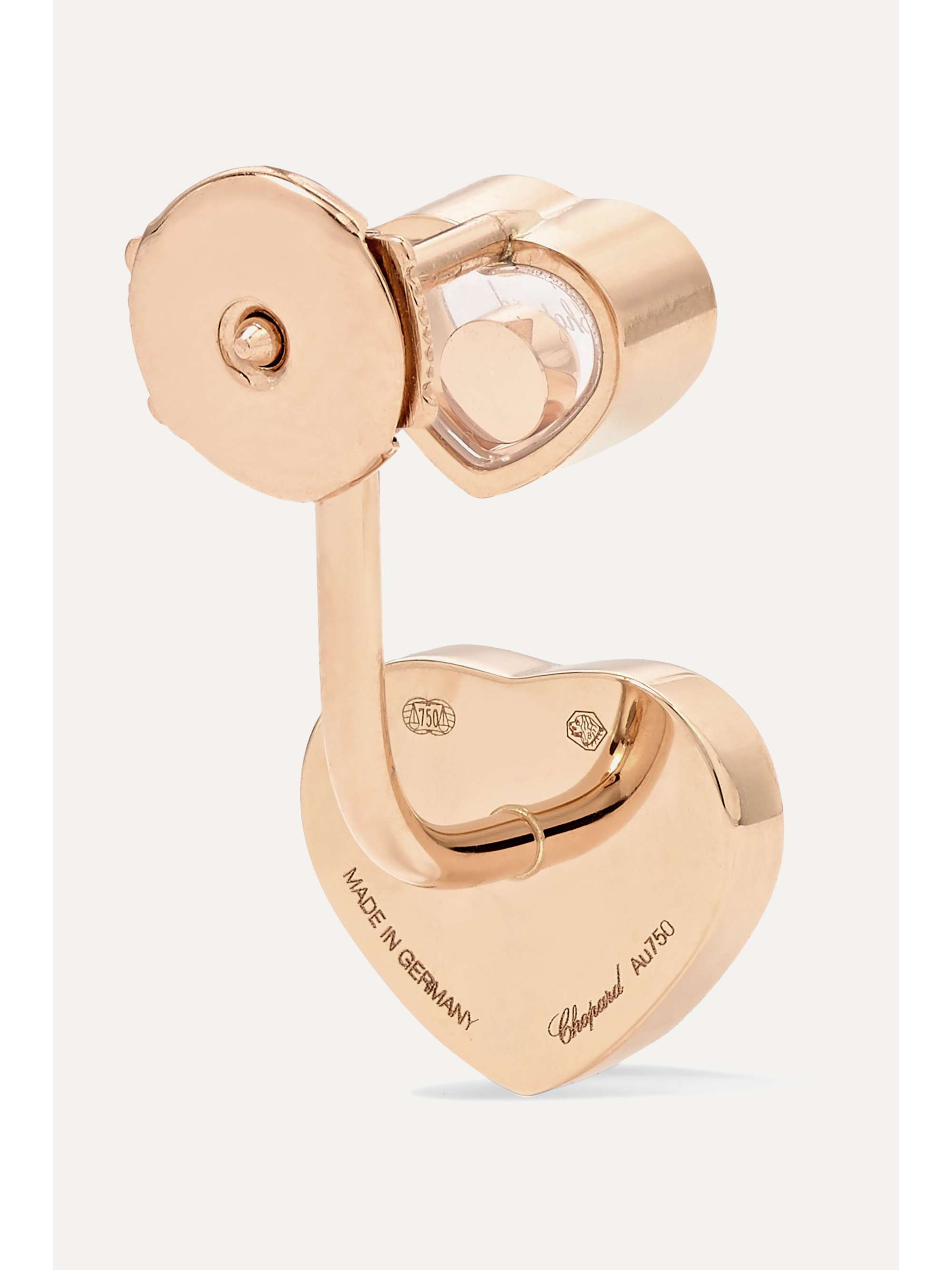 CHOPARD Happy Hearts 18-karat white gold diamond earrings