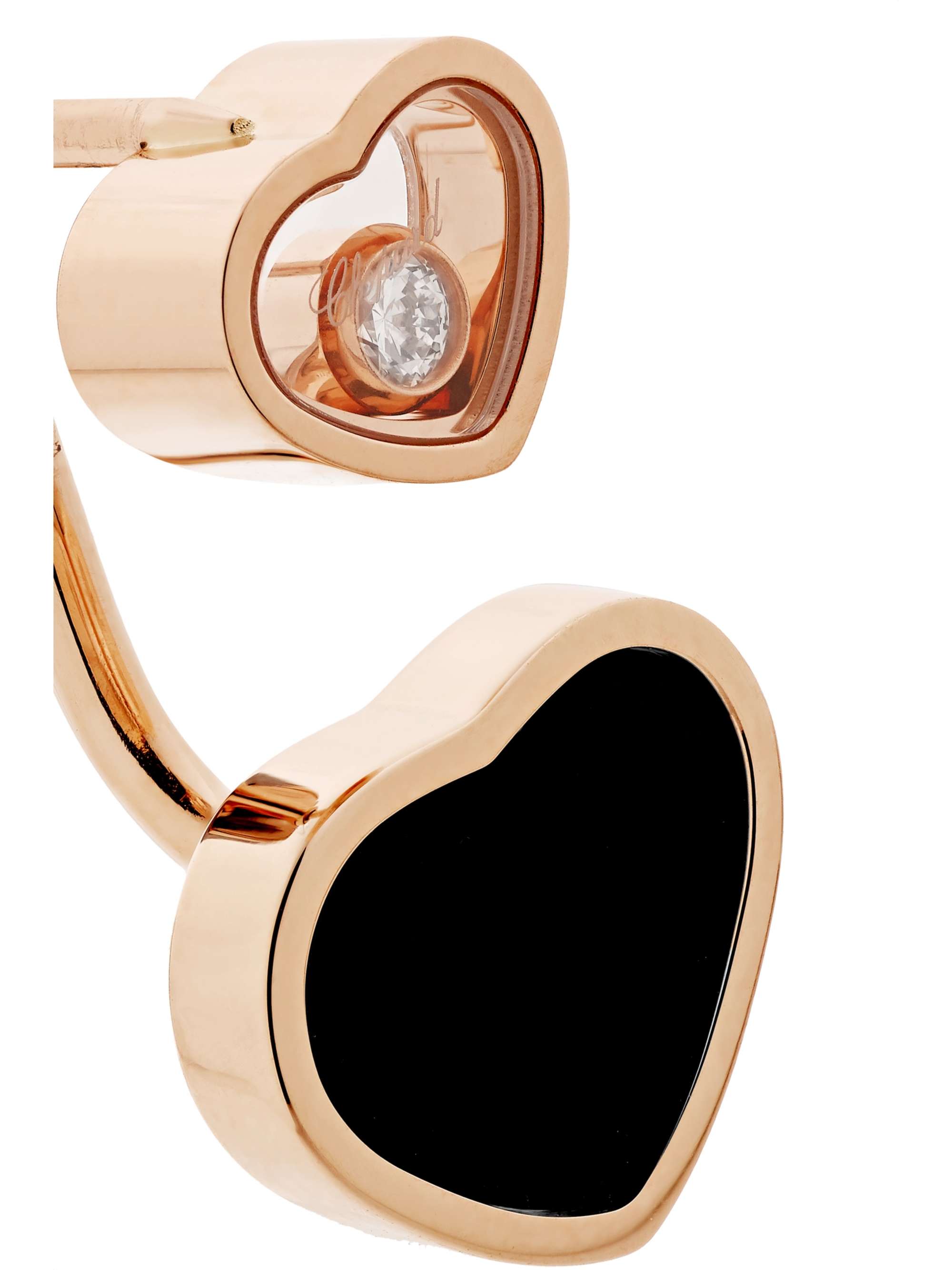 CHOPARD Happy Hearts 18-karat white gold diamond earrings