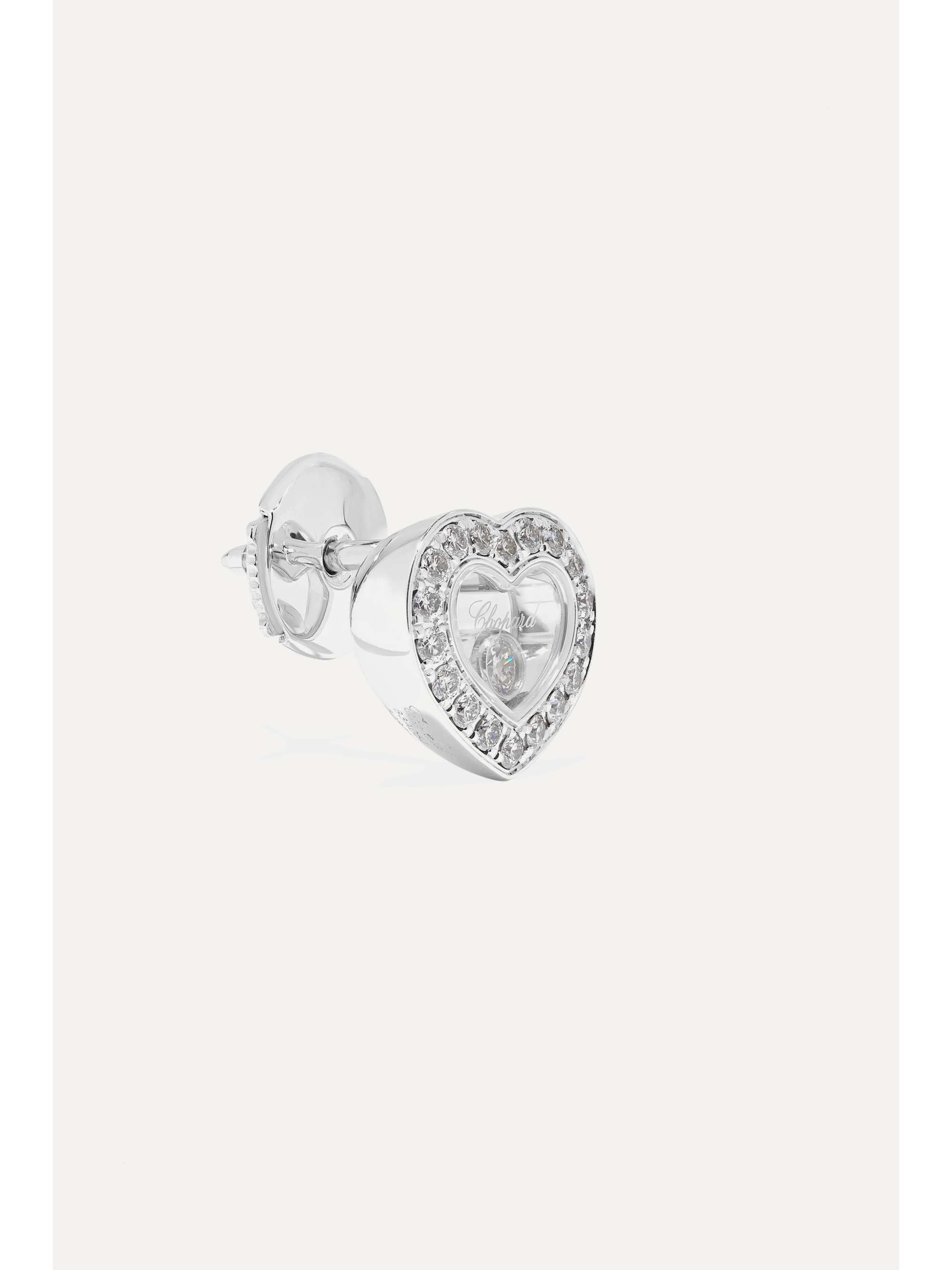 CHOPARD + NET SUSTAIN Happy Diamonds 18-karat rose gold diamond earrings