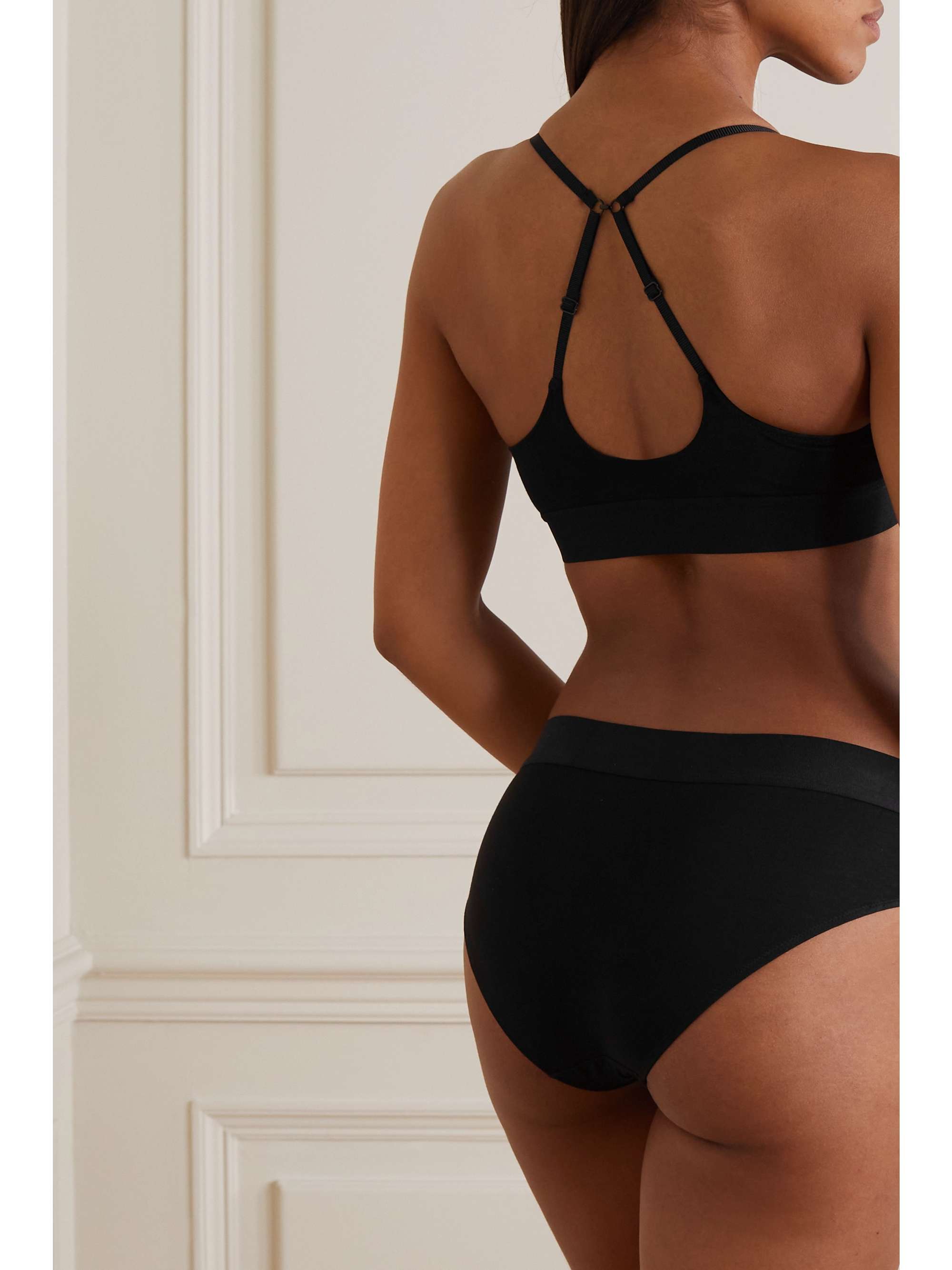 SKIN Hadlee stretch organic Pima cotton soft-cup triangle bra