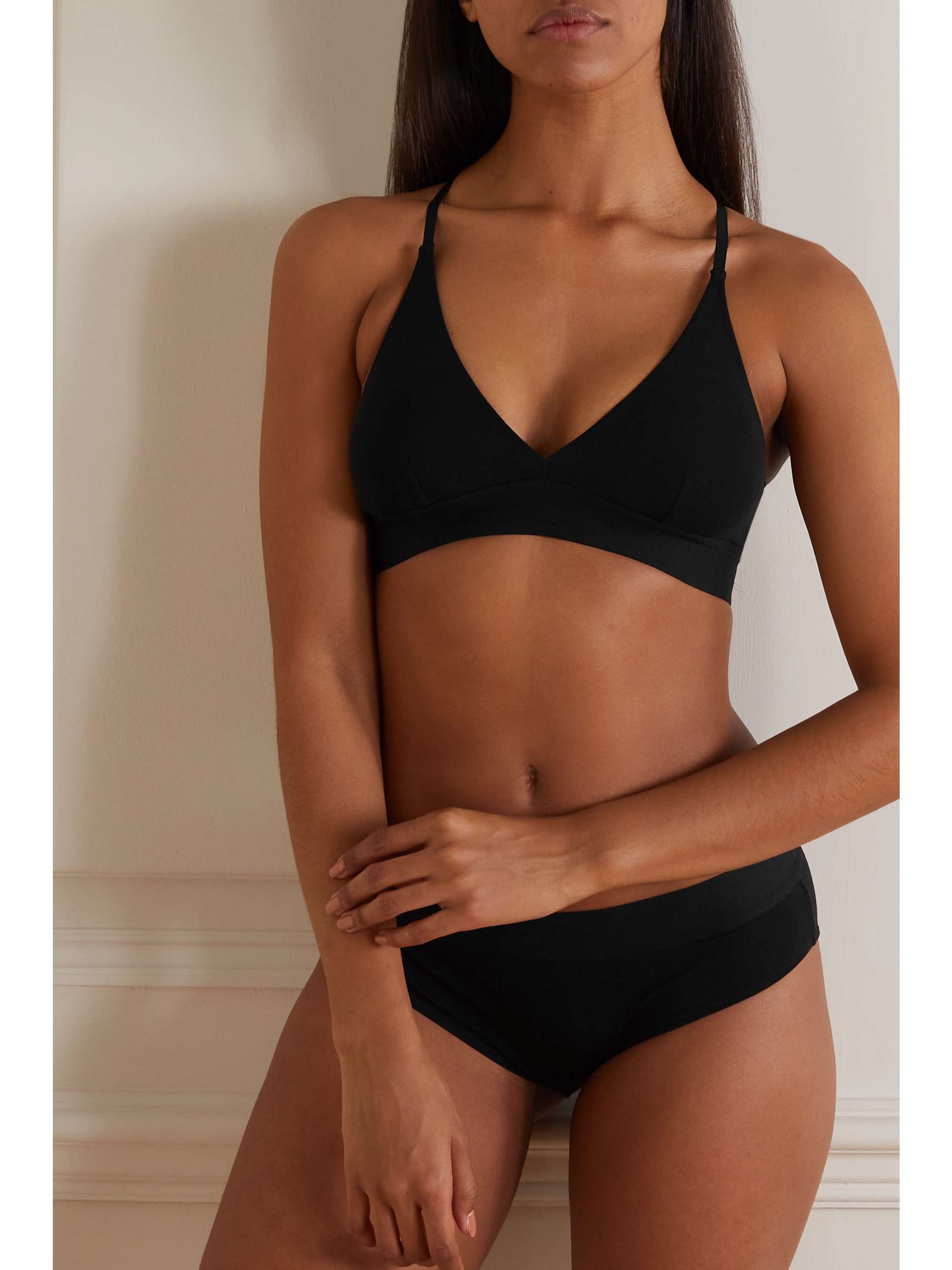 SKIN Hadlee stretch organic Pima cotton soft-cup triangle bra