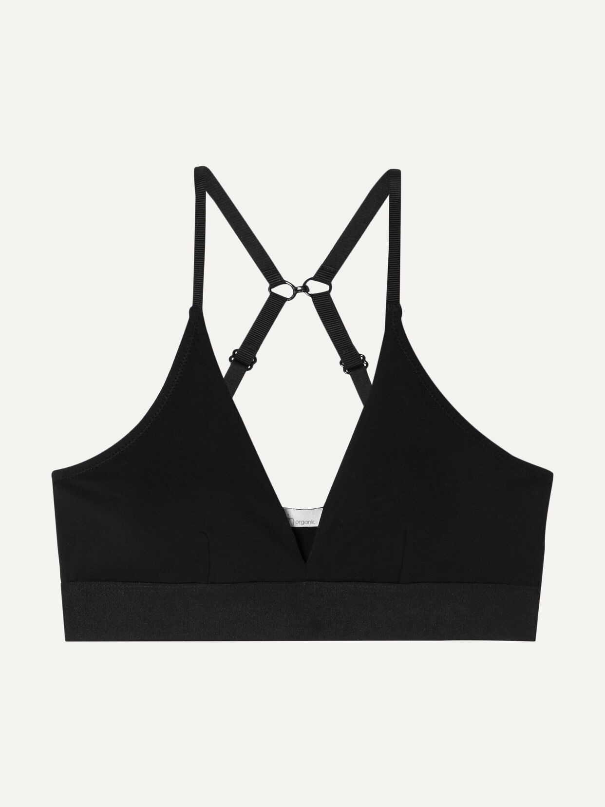 Skin - + Net Sustain Hadlee Stretch Organic Pima Cotton Soft-cup Triangle Bra - Black