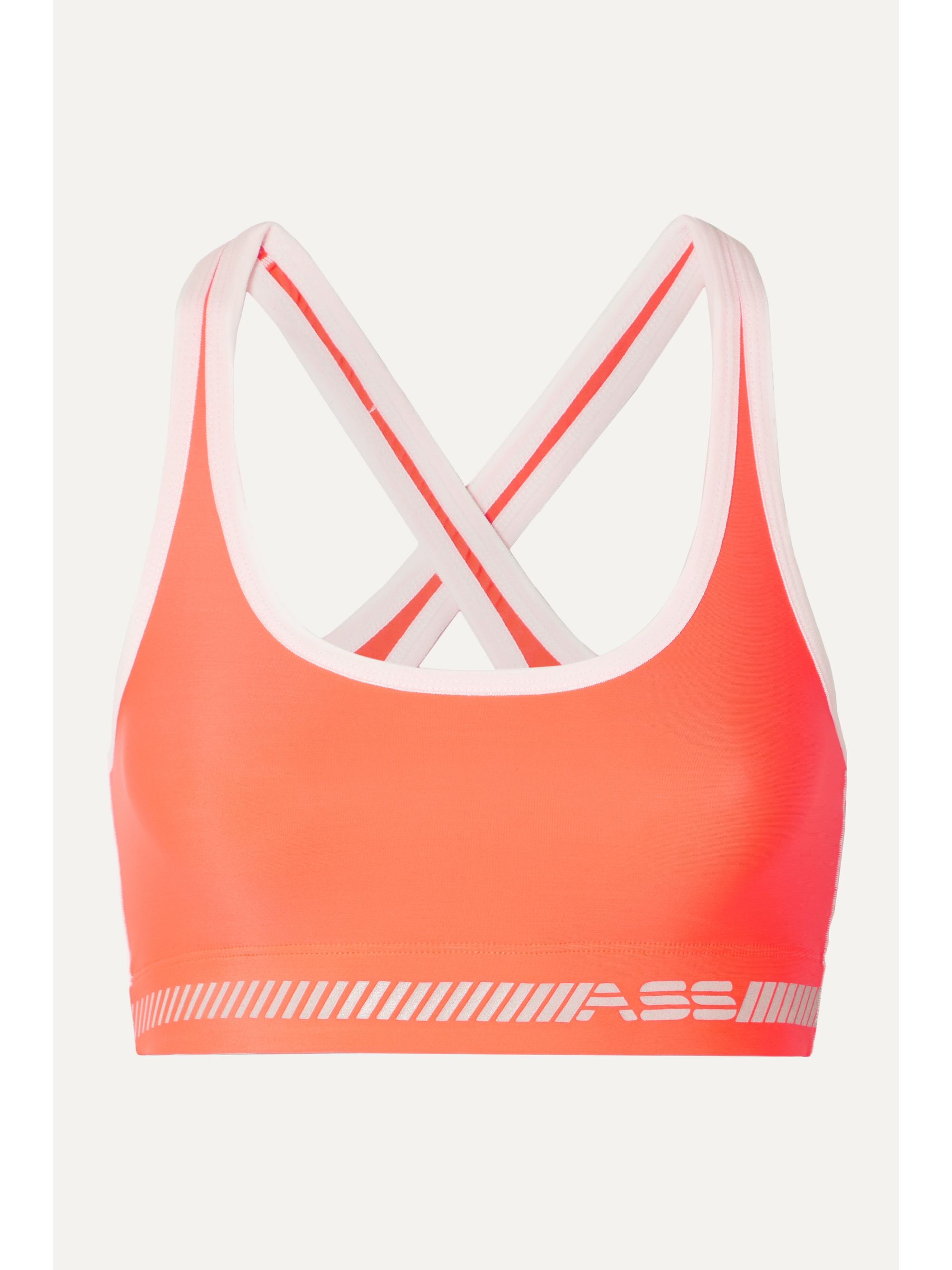 bright orange sports bra