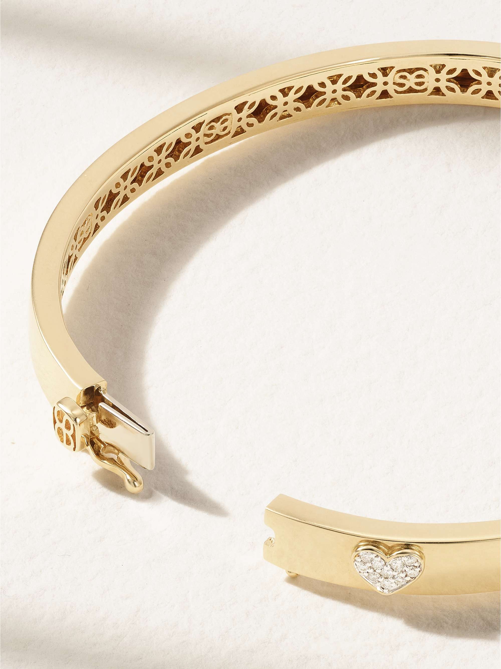 SYDNEY EVAN 14-karat yellow and white gold diamond bangle