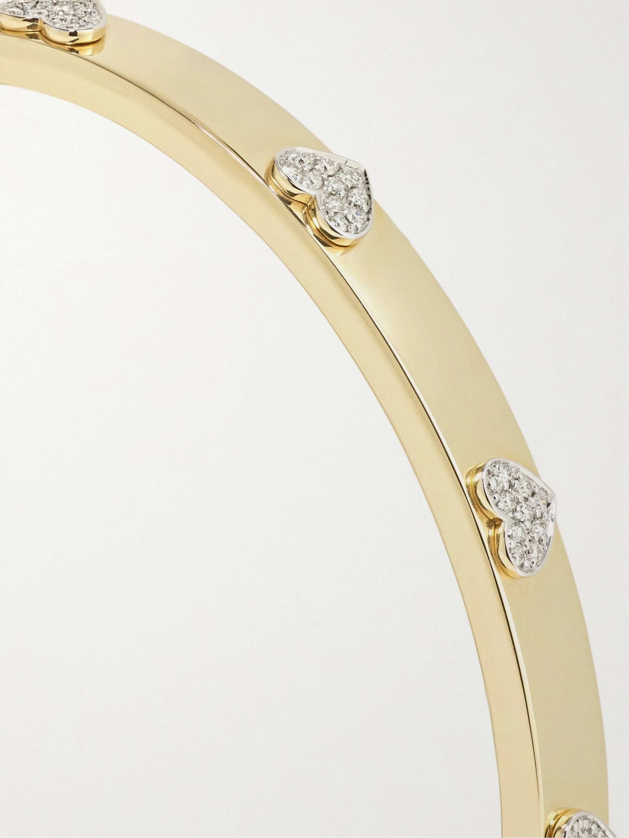 SYDNEY EVAN 14-karat yellow and white gold diamond bangle