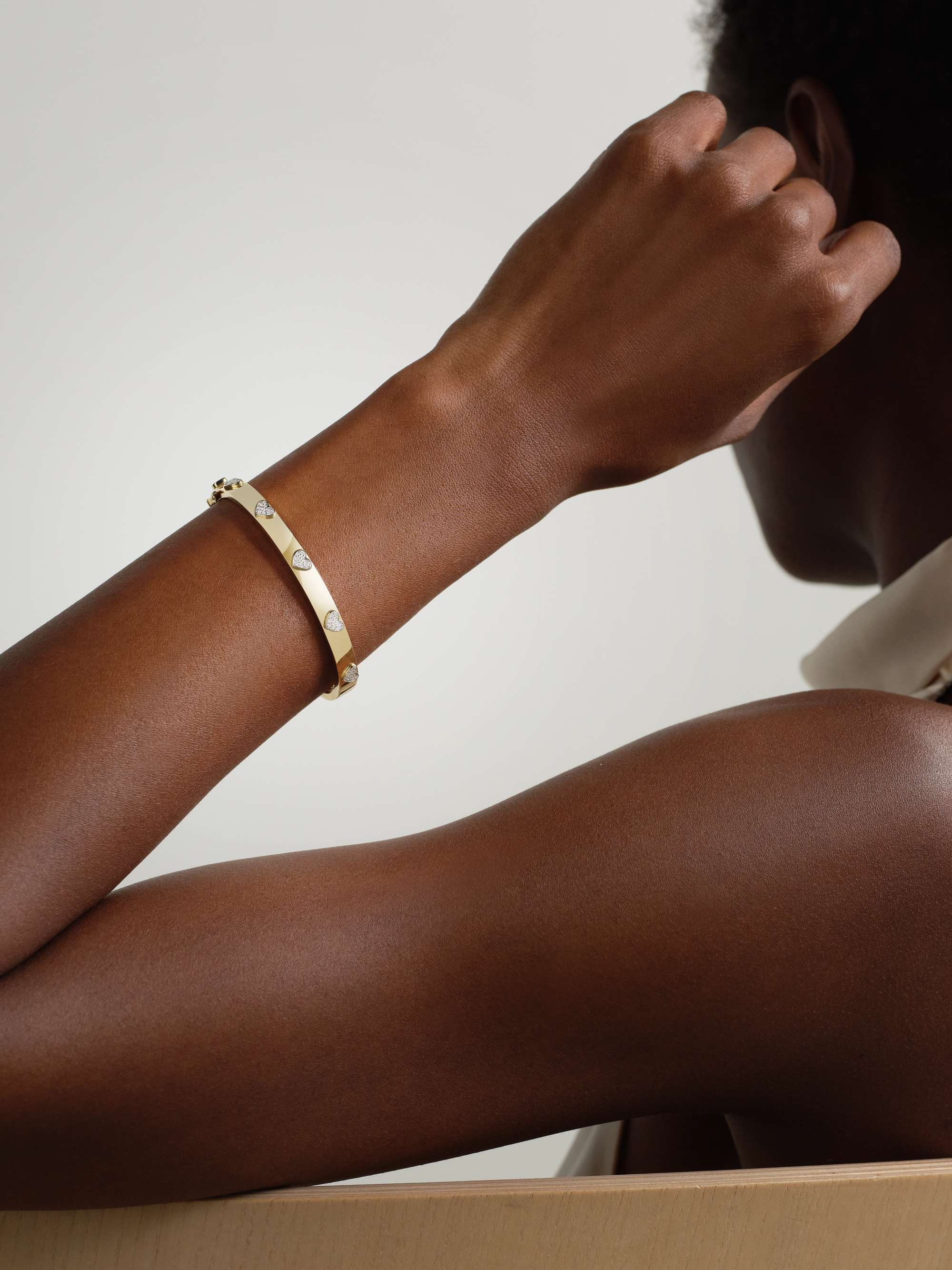 SYDNEY EVAN 14-karat yellow and white gold diamond bangle