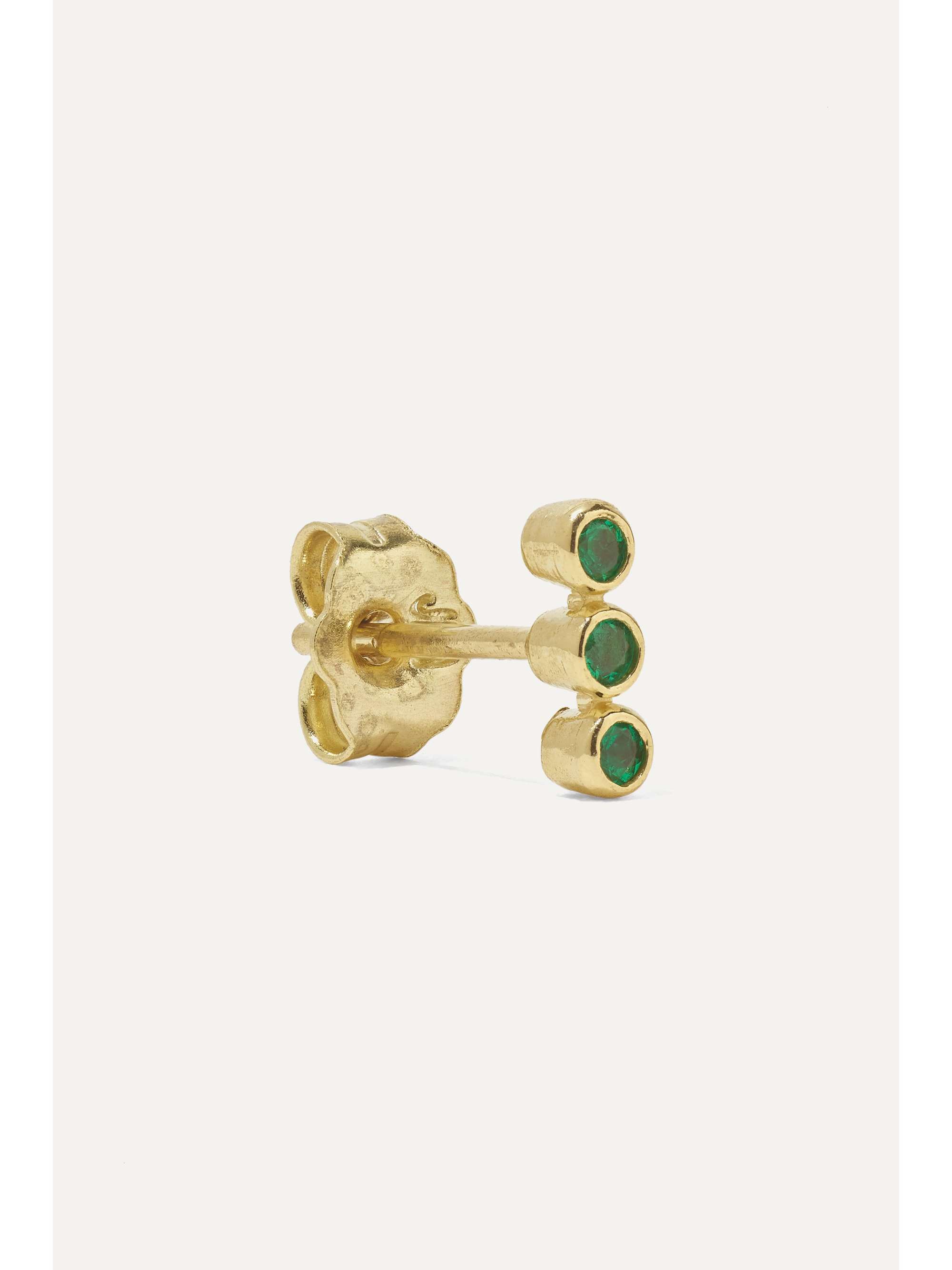 JENNIFER MEYER 18-karat gold emerald earrings