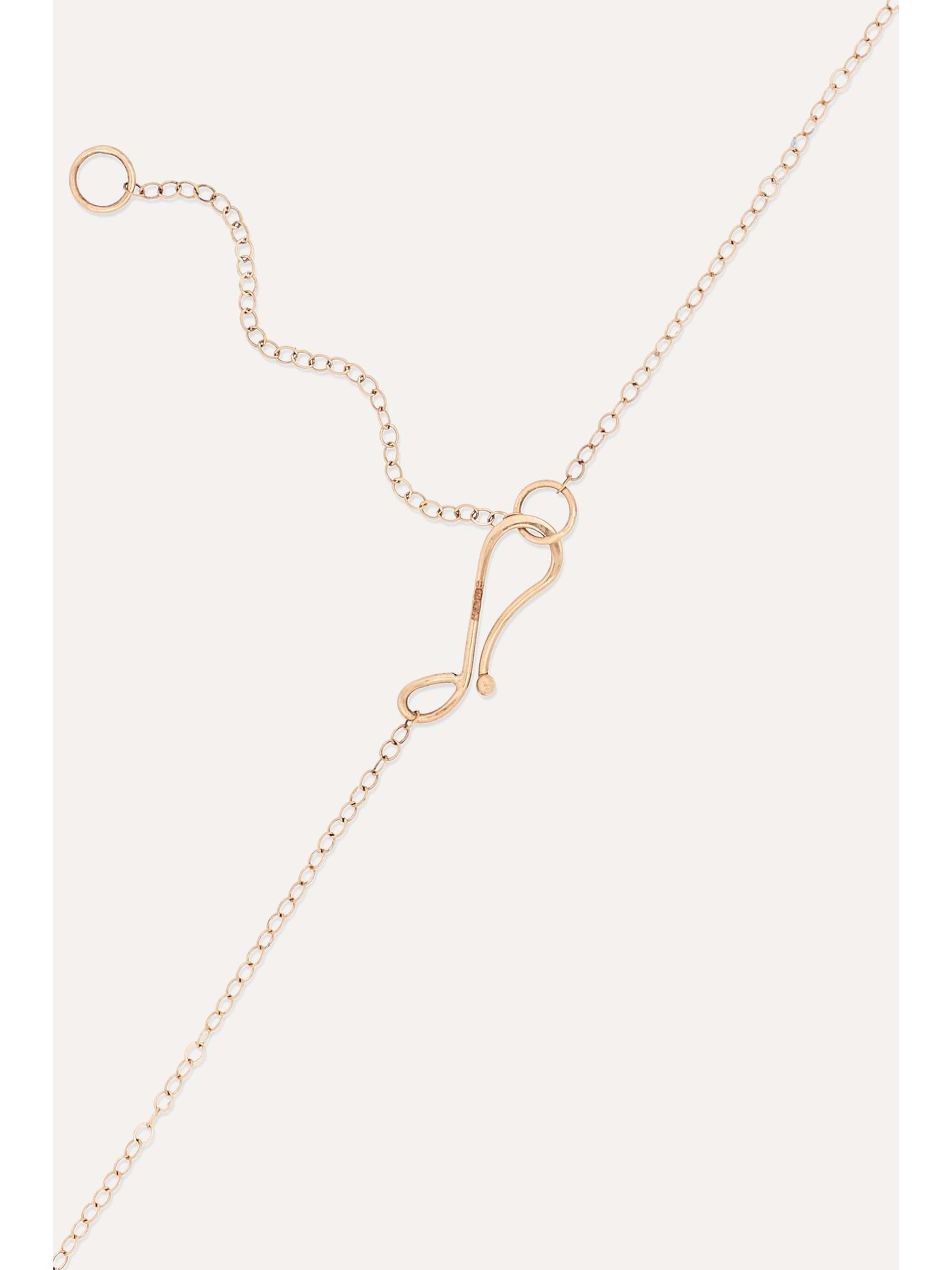 MELISSA JOY MANNING + NET SUSTAIN 14-karat gold, chalcedony and iolite necklace
